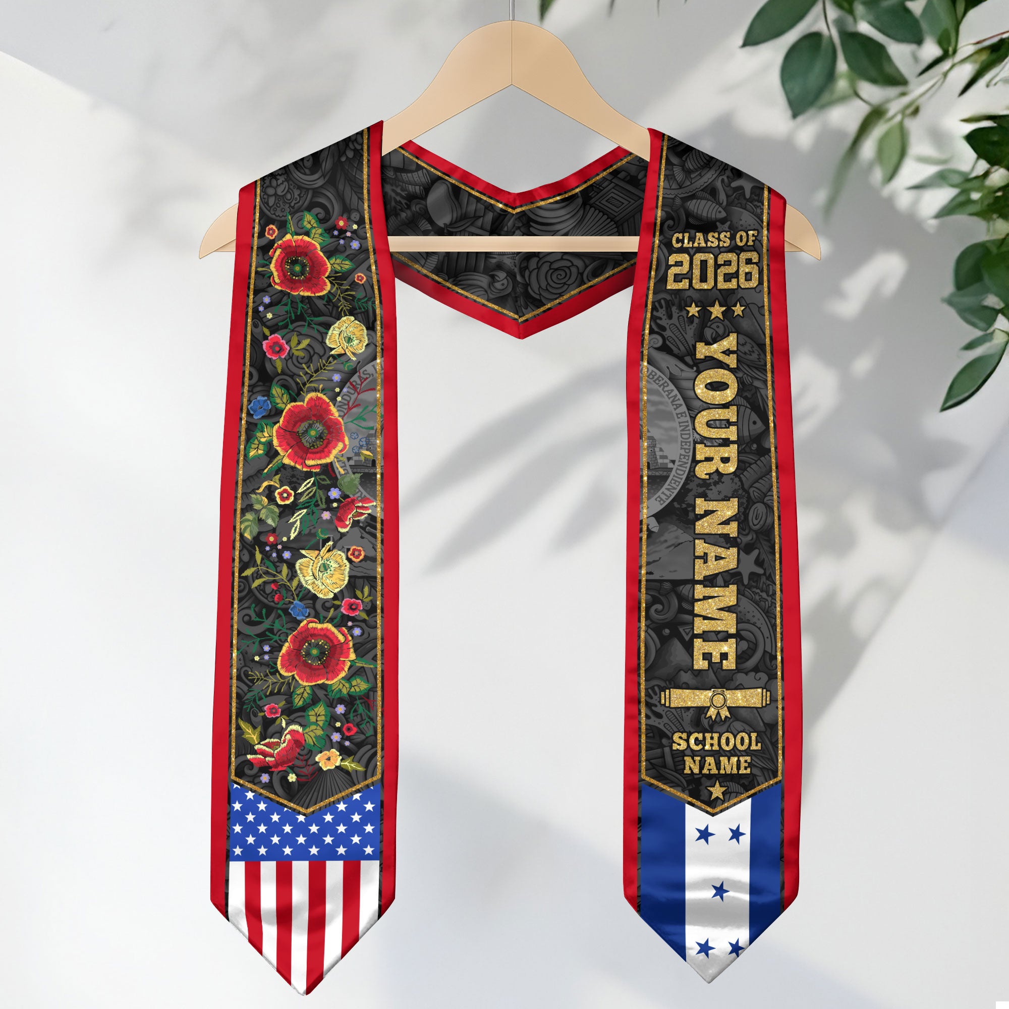 Honduran Graduation Sash, Honduras Flag Graduation Sash 2026, Honduras Stole