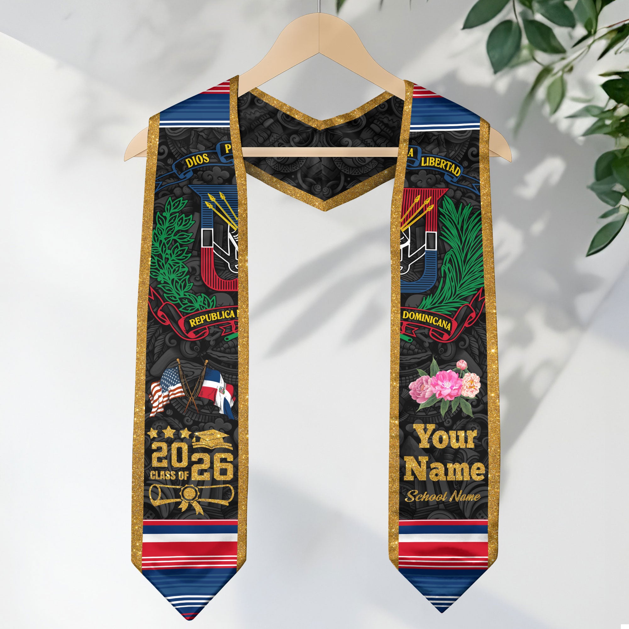 Dominican Stole for Graduation 2026, Dominican Flag Stole, Dominican Sash for Graduates