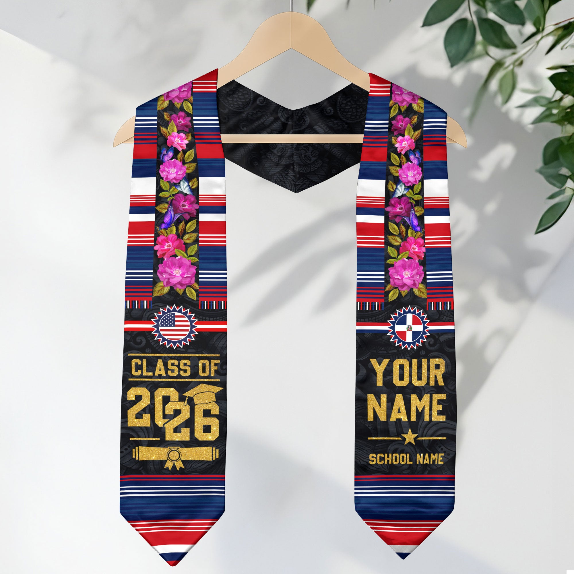 Dominican Stole 2026, Dominican Graduation Sash, Dominican Flag Stole for Graduates