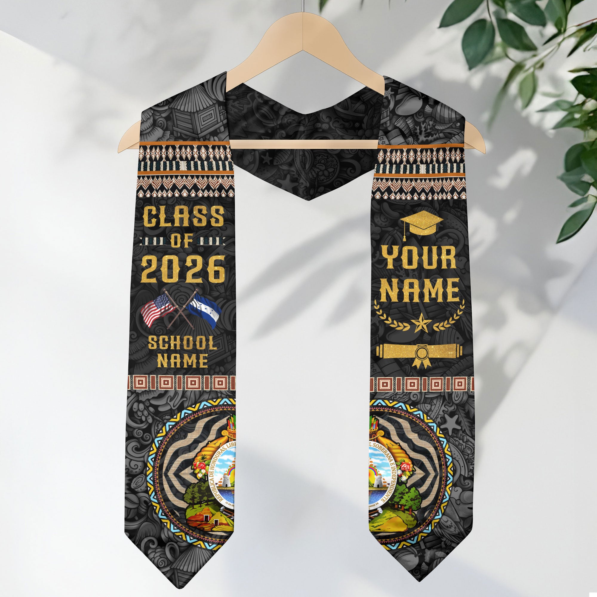 Honduras Flag Graduation Sash 2026, Honduras Stole for Graduation, Honduran Pride