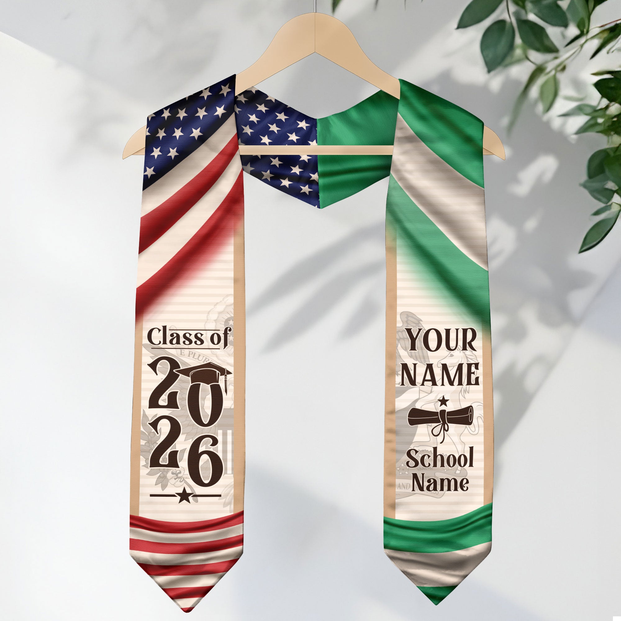 Nigeria Graduation Sash 2026, Nigerian Flag Graduation Stole, Custom Accent for Grads