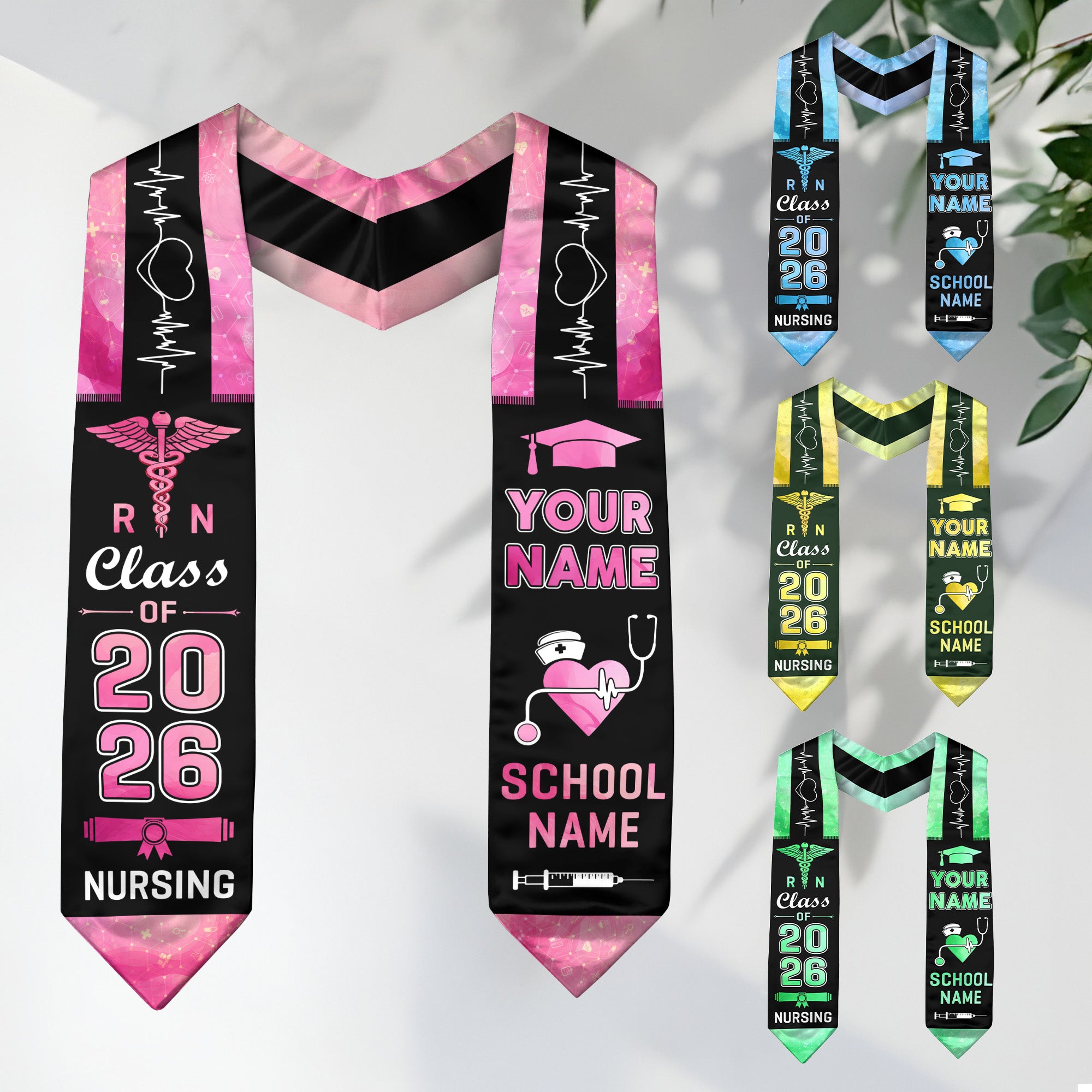 Customized RN Nursing Graduation Stole, BSN Nurse Ceremony Sash for Class of 2026