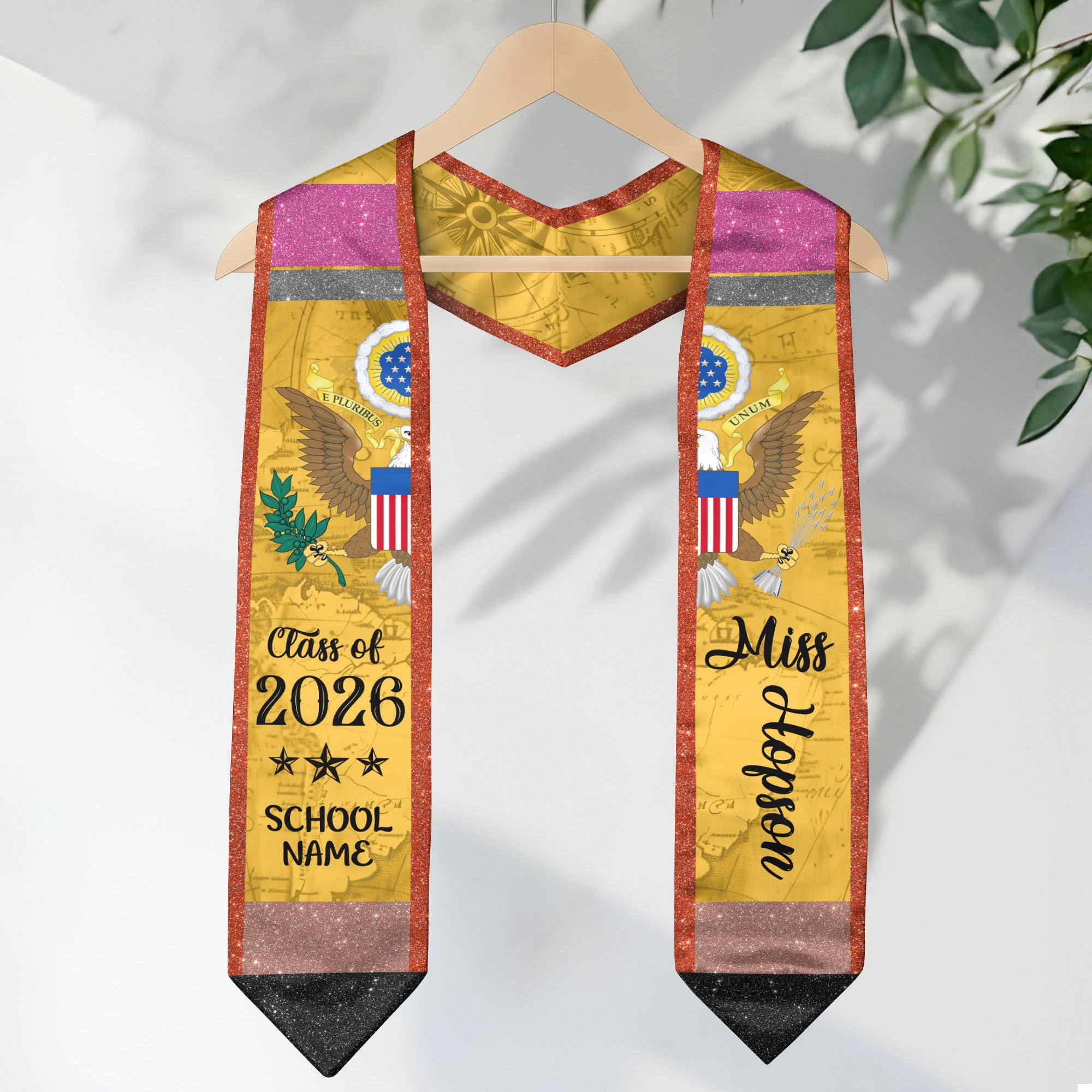 Customized Teacher America Graduation Stole Designed for Educators, Graduation Sash 2026