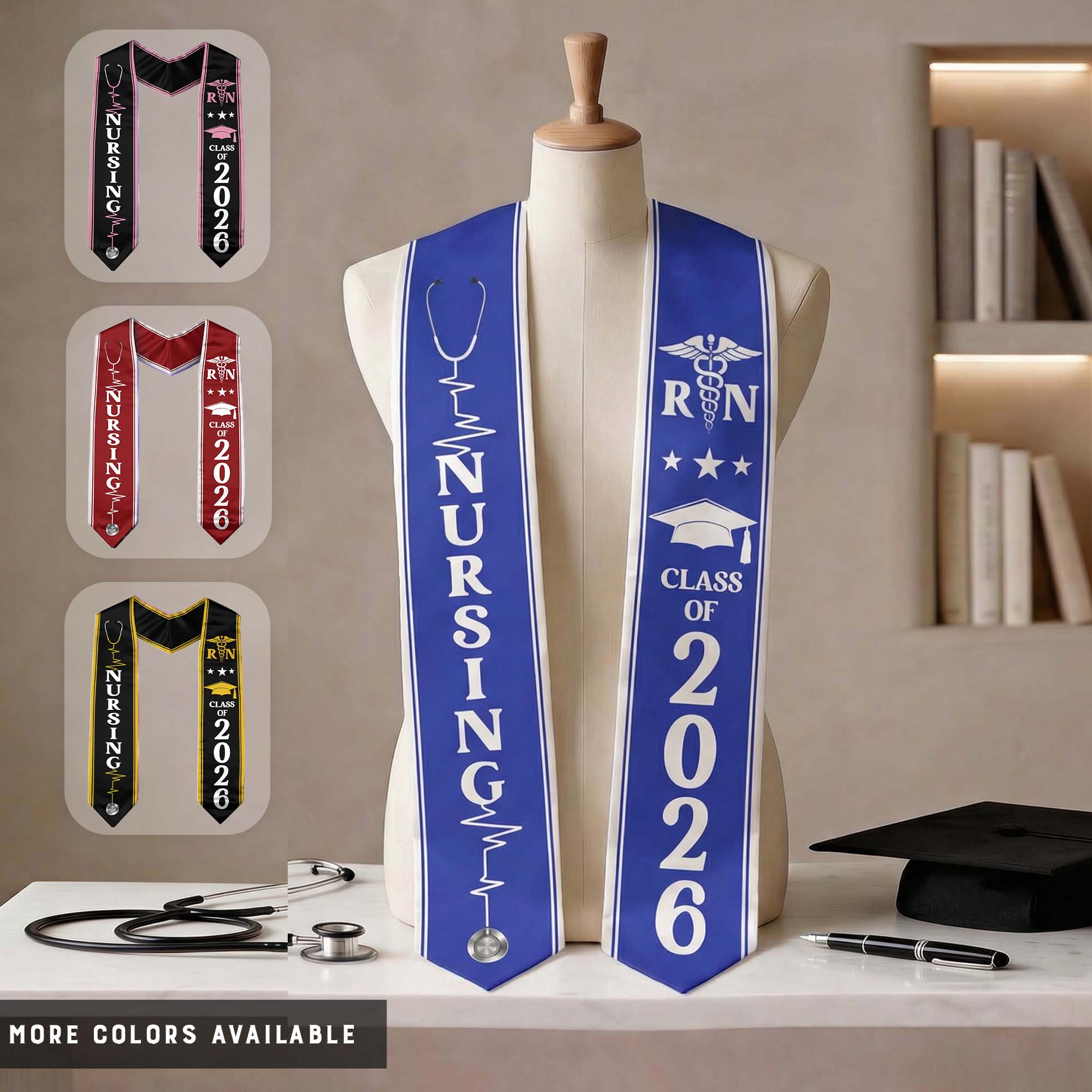 BSN Nursing Graduation Sash 2026, RN Graduation Stole for Nurse Ceremony
