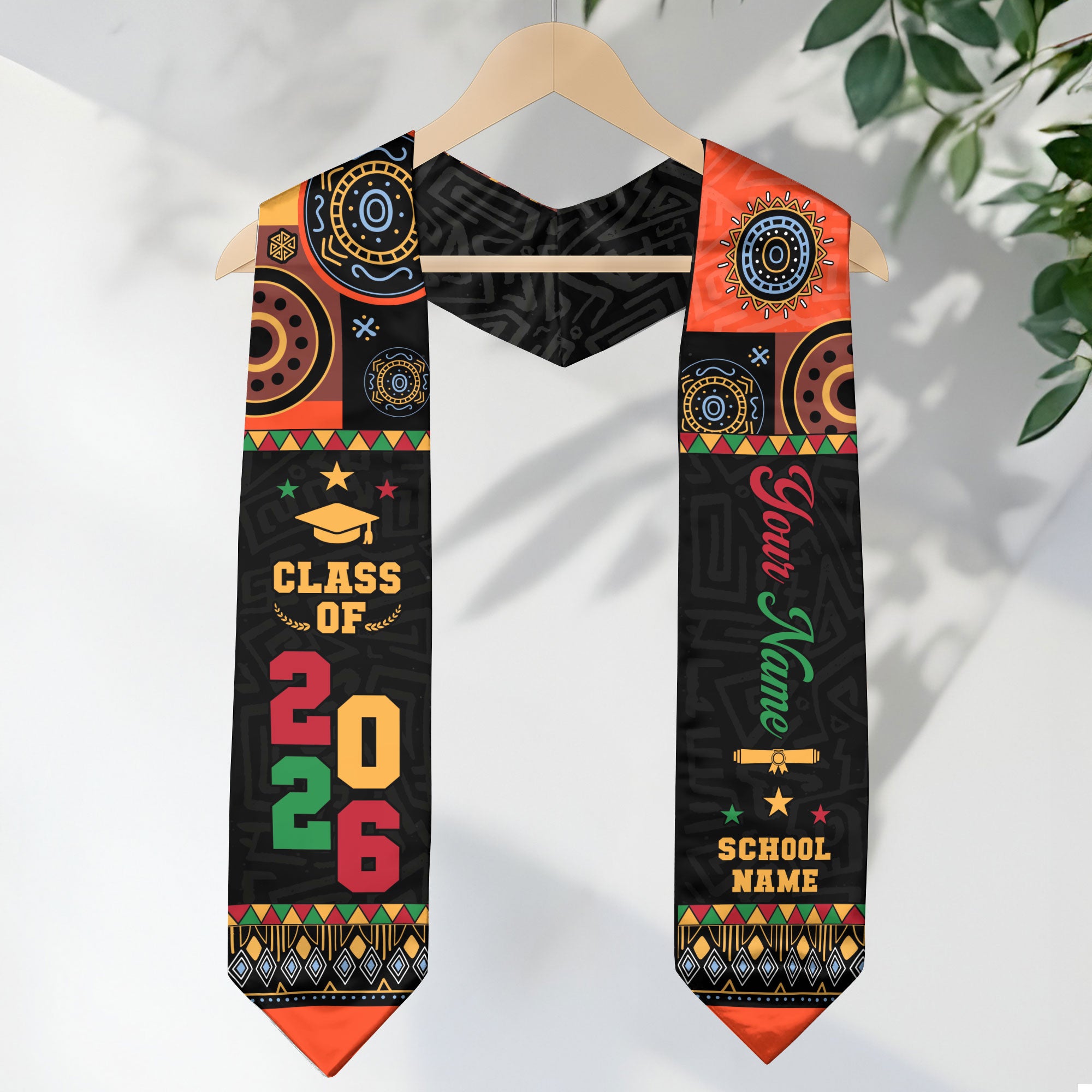Africa Graduation Stole 2026, African Flag Graduation Sash, Cultural Grad Stole Gift