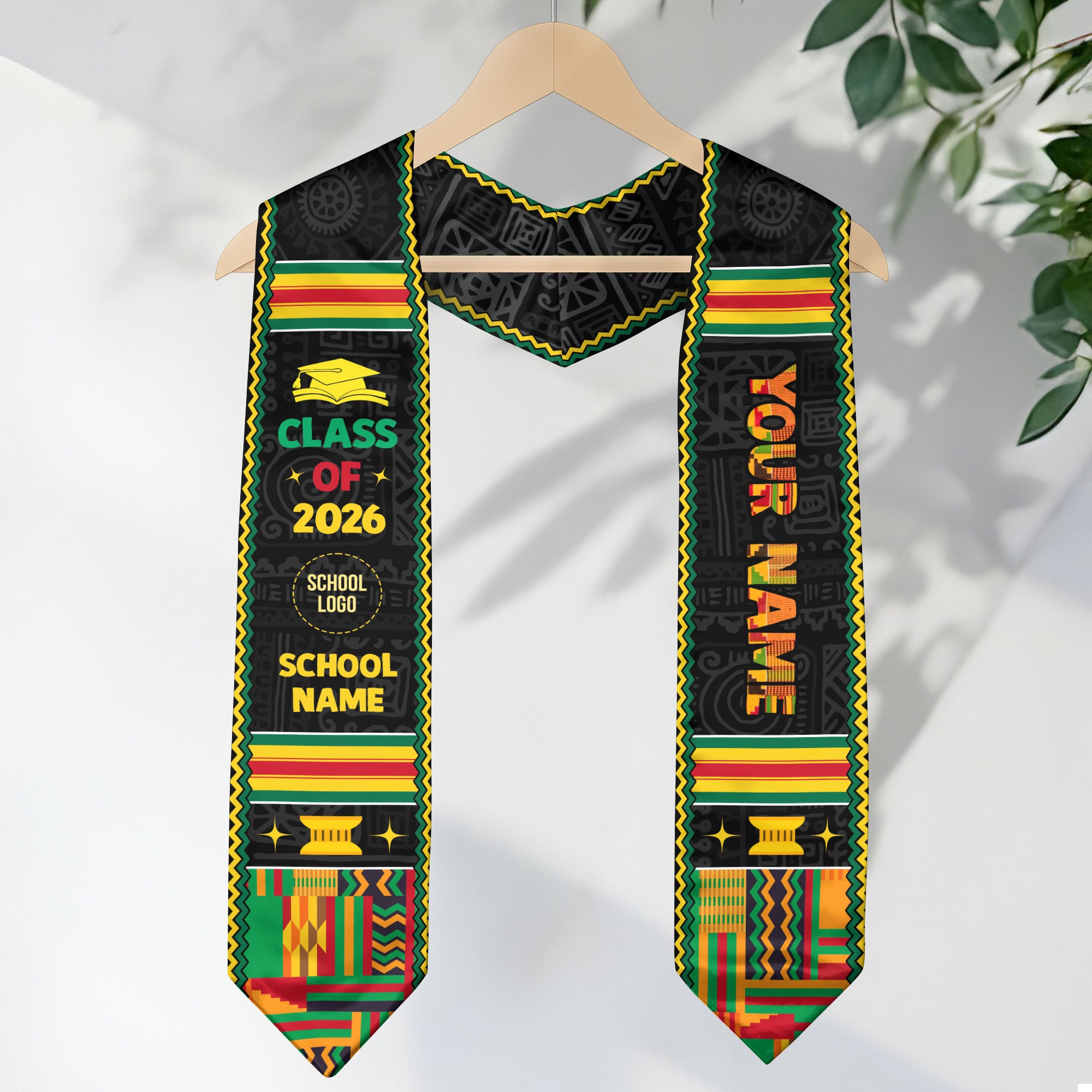 Class of 2026 Africa Graduation Sash, African Stole, African Flag Graduation Stole