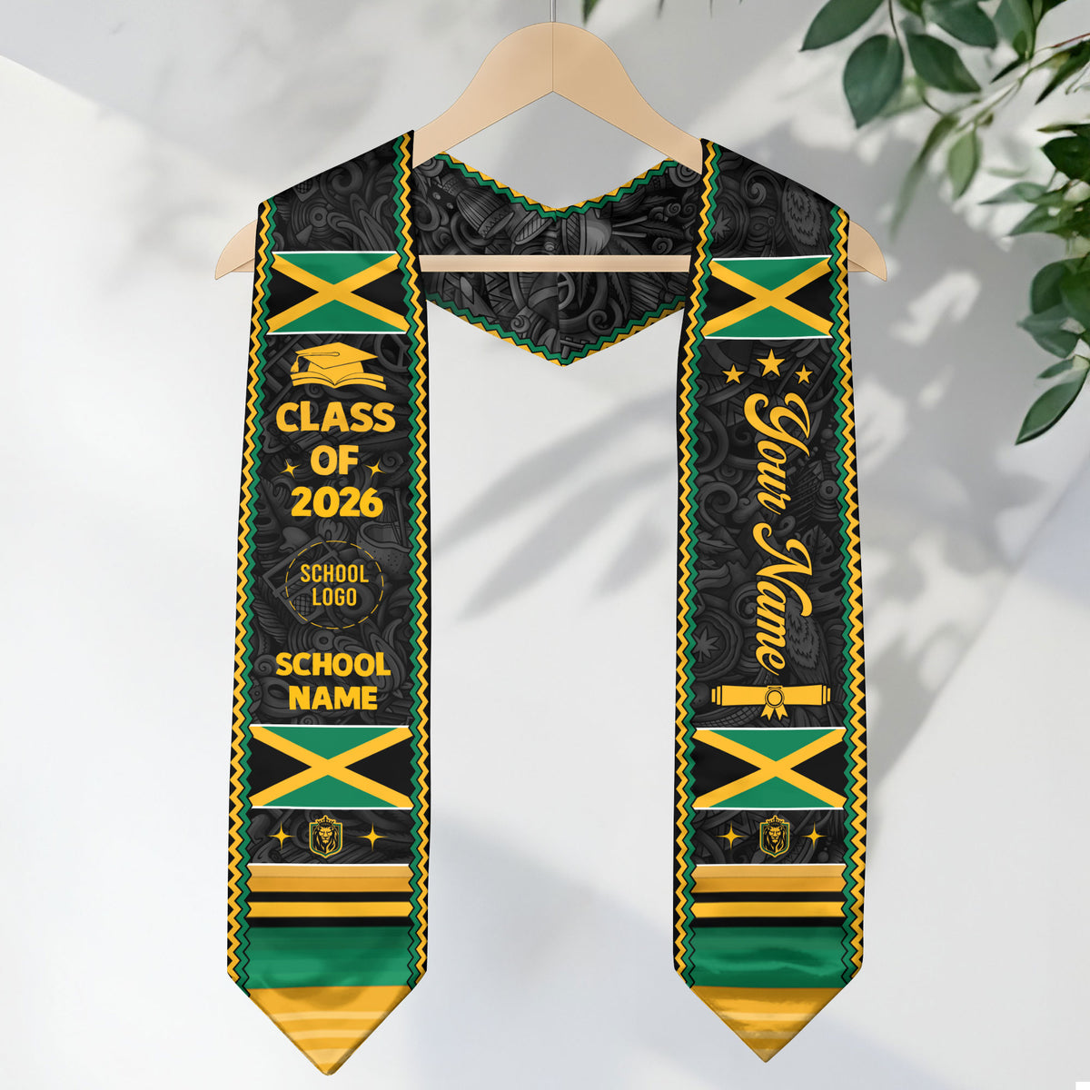 Jamaican Graduation Stole 2026, Flag Stole for Graduates, Jamaica Sash, Graduation Accessory