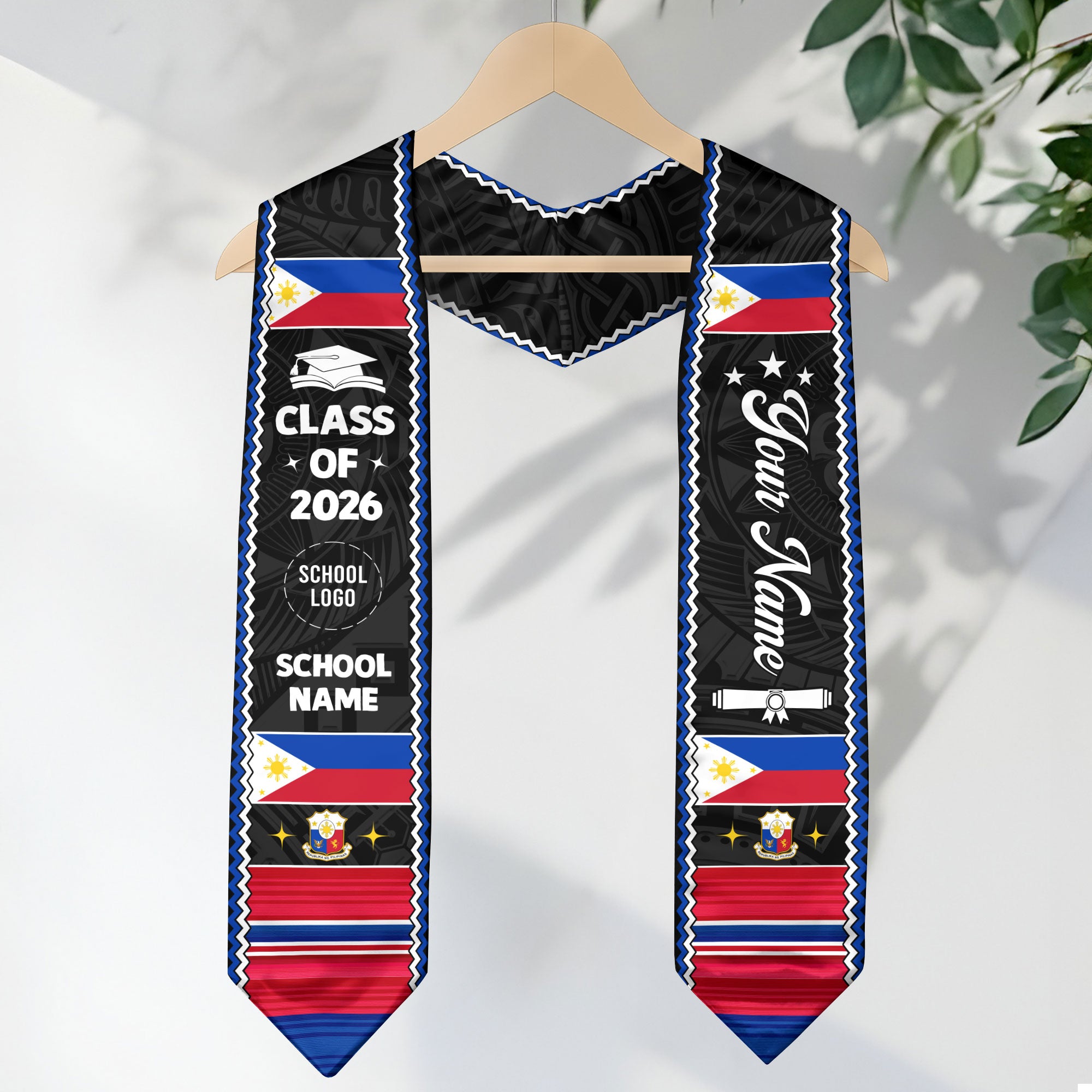 Philippine Graduation Stole 2026, Custom Philippine Flag Sash, Cultural Graduation Accessory