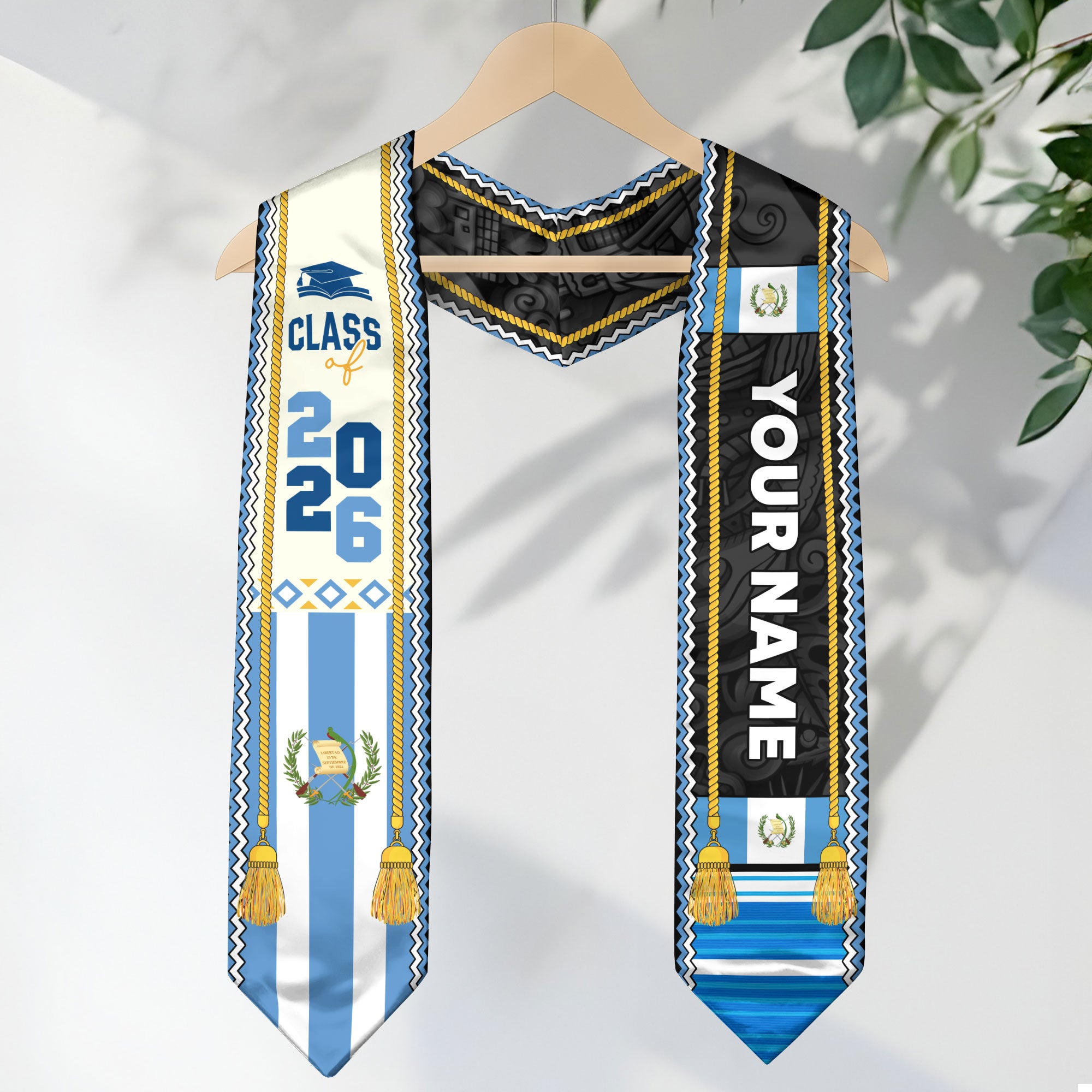 Customized Guatemalan Graduation Stole 2026, Guatemala Flag Sash, Formal Personalized Graduation Style