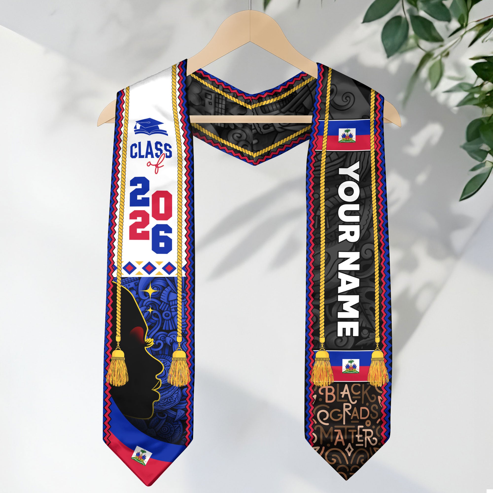 Custom Stole for Haiti Graduation, Haitian Flag Stole 2026, Haiti Graduation Sash, Stole Haiti