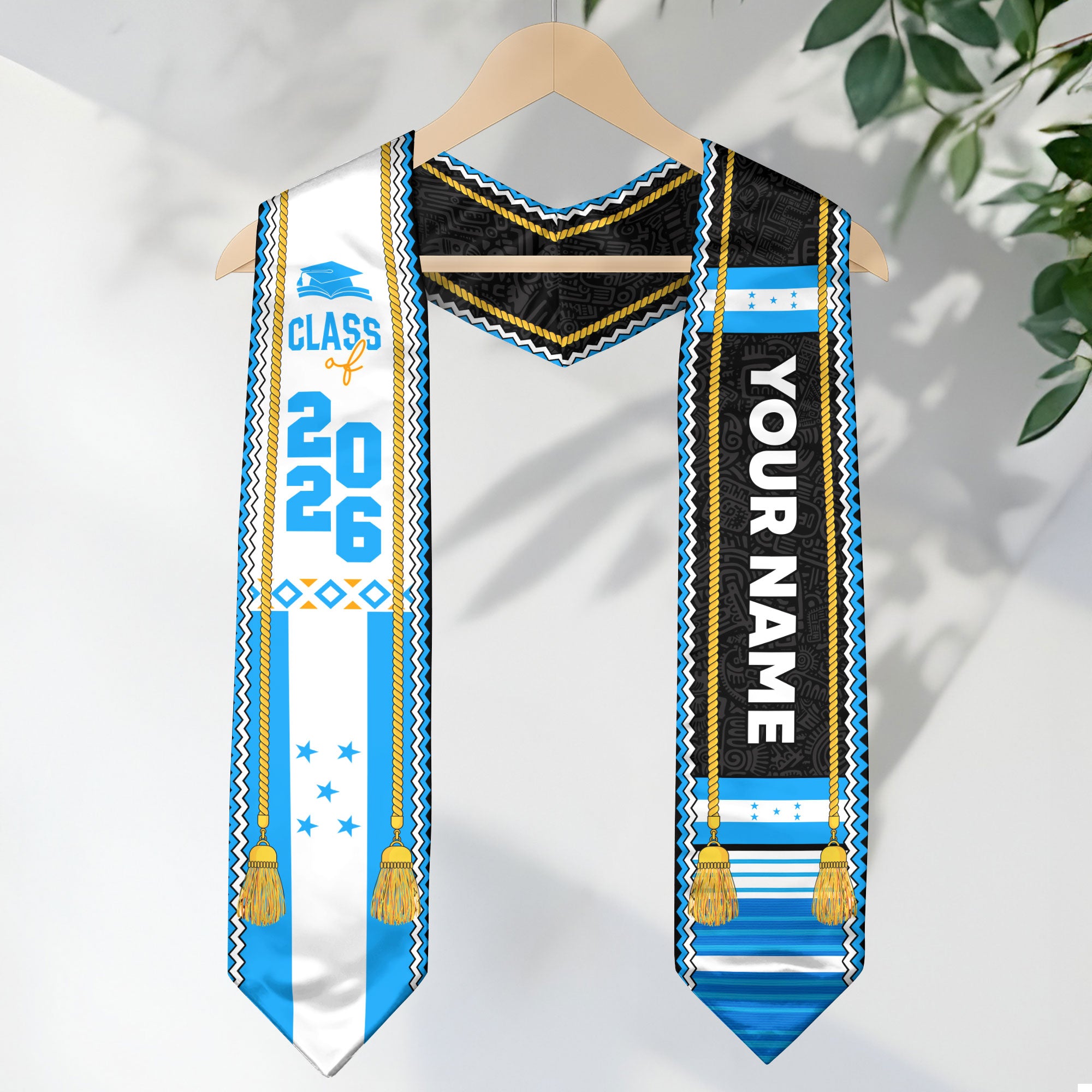 2026 Graduation Stole Honduras, Custom Honduras Flag Stole, Personalized Graduation Accessory