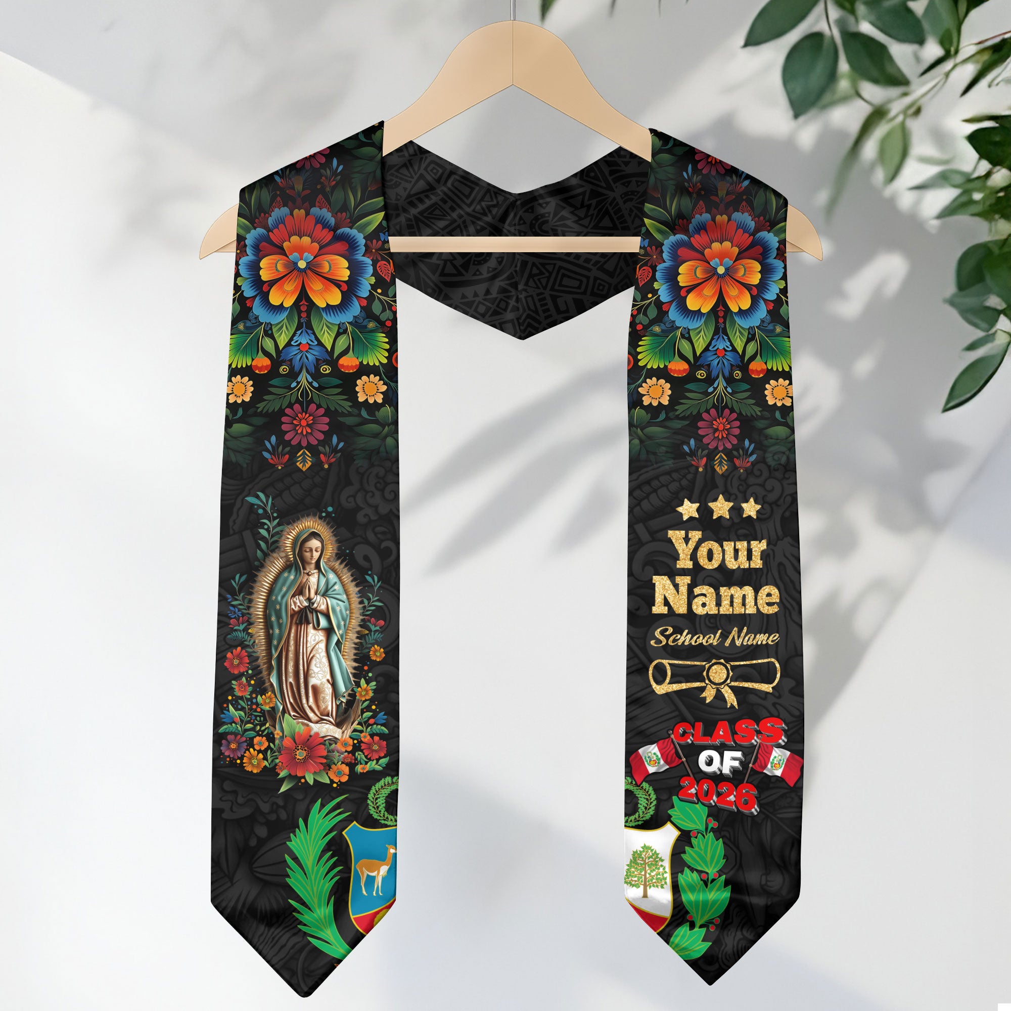 Peru Graduation Sash, Peruvian Flag Stole 2026, Custom Peru Graduation Stole