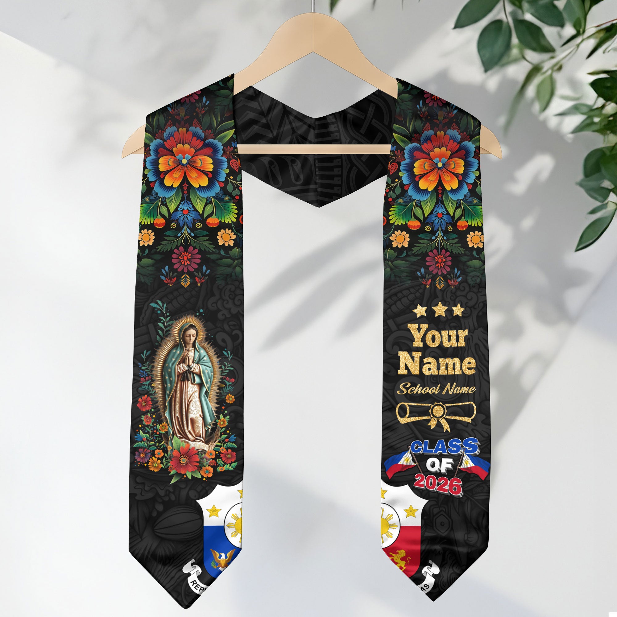 Philippines Graduation Stole 2026, Philippine Flag Sash, Custom Graduation Stole