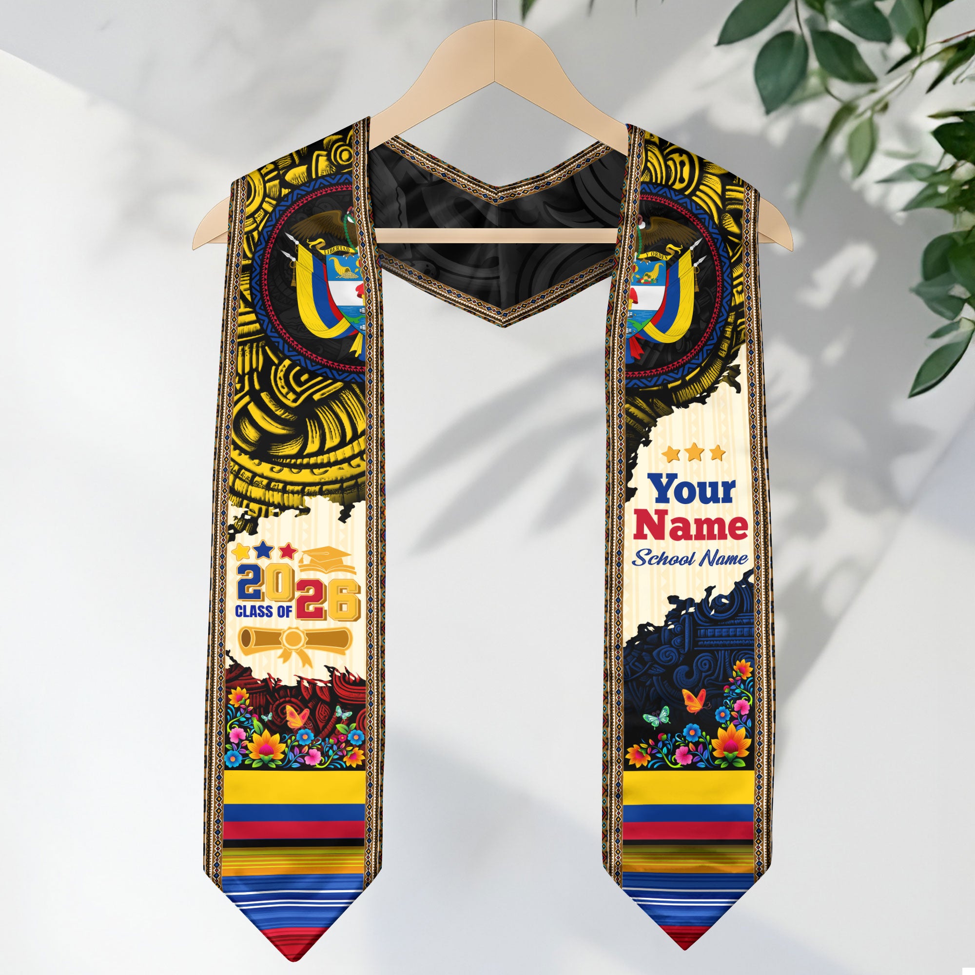 Colombia Stole for Graduation 2026, Colombian Flag Graduation Sash, Stole for Graduates