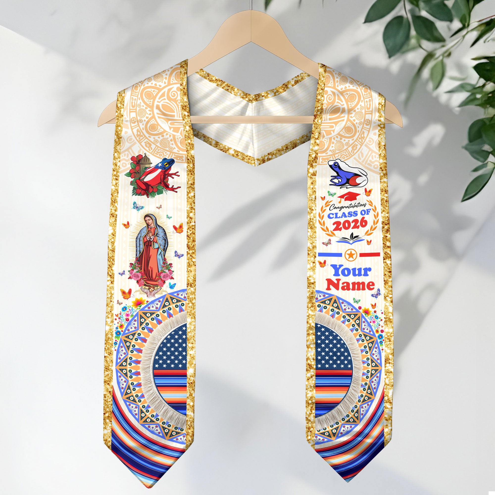 Puerto Rican Graduation Sash 2026, Puerto Rico Graduation Stole, Flag Custom Accent