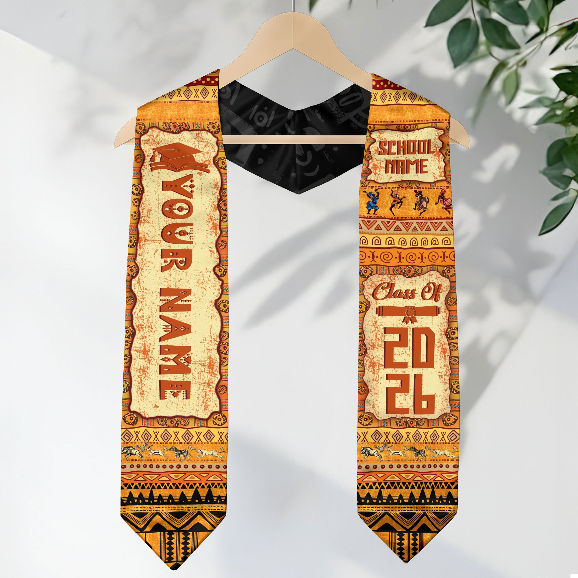 Customized African Graduation Stole, Cultural Graduation Sash for African American Class of 2026