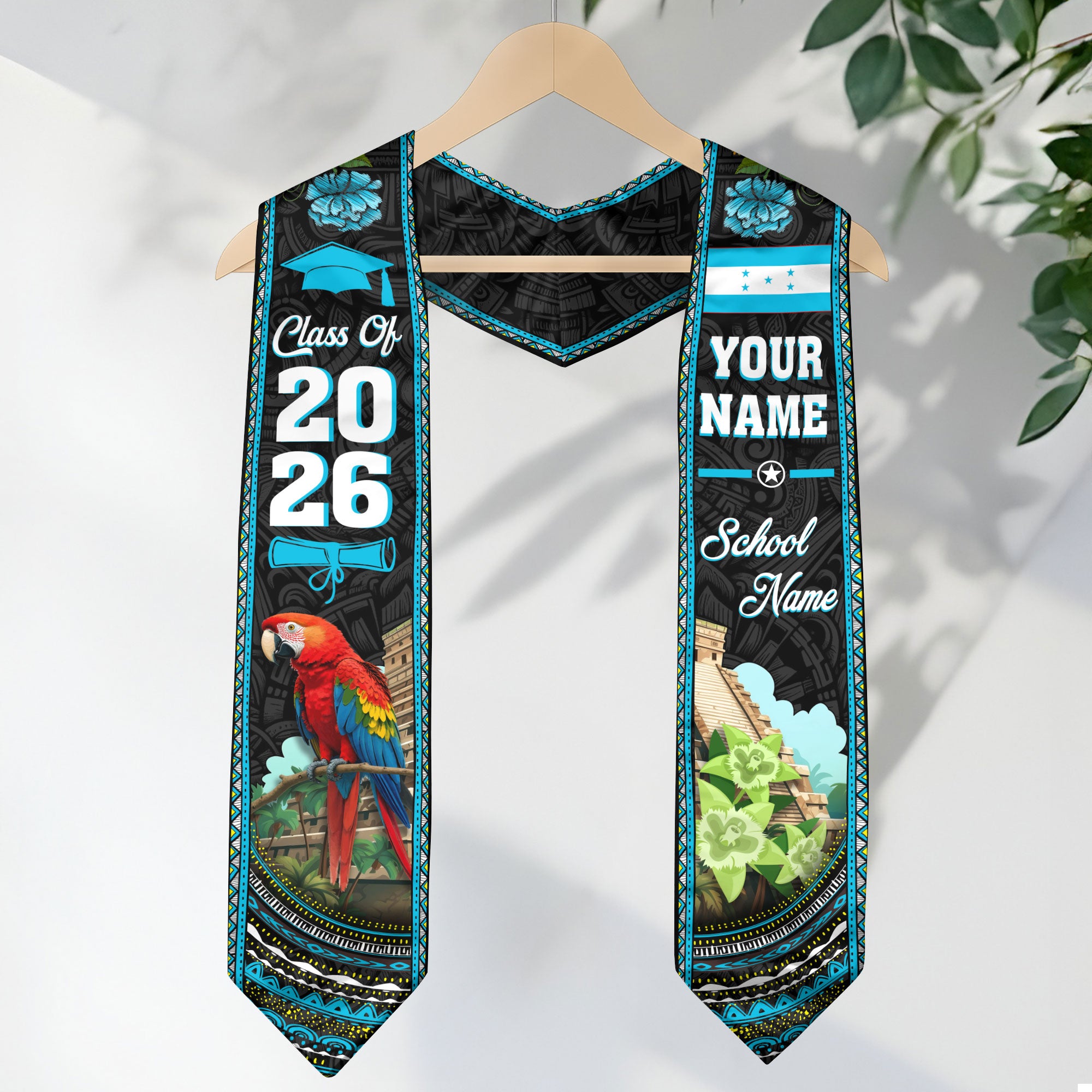Honduras Graduation Stole 2026, Honduras Flag Graduation Sash, Custom Stole, Honduras Stole