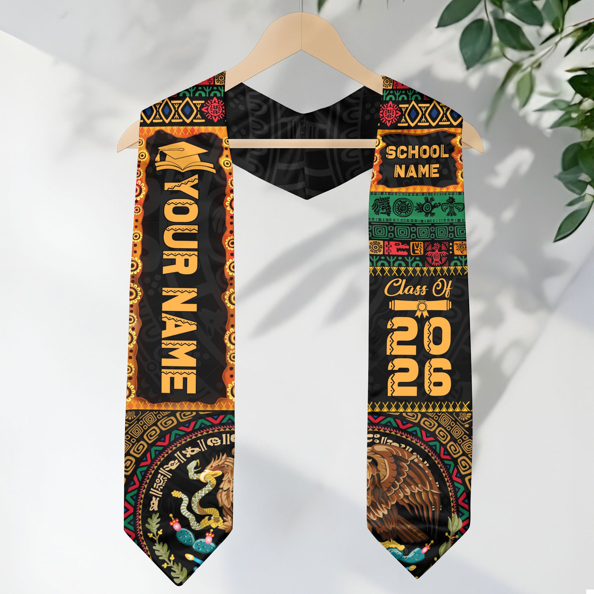 Mexican Flag Graduation Sash 2026, Mexico Stole for Grads, Optional Personal Detail Add-On