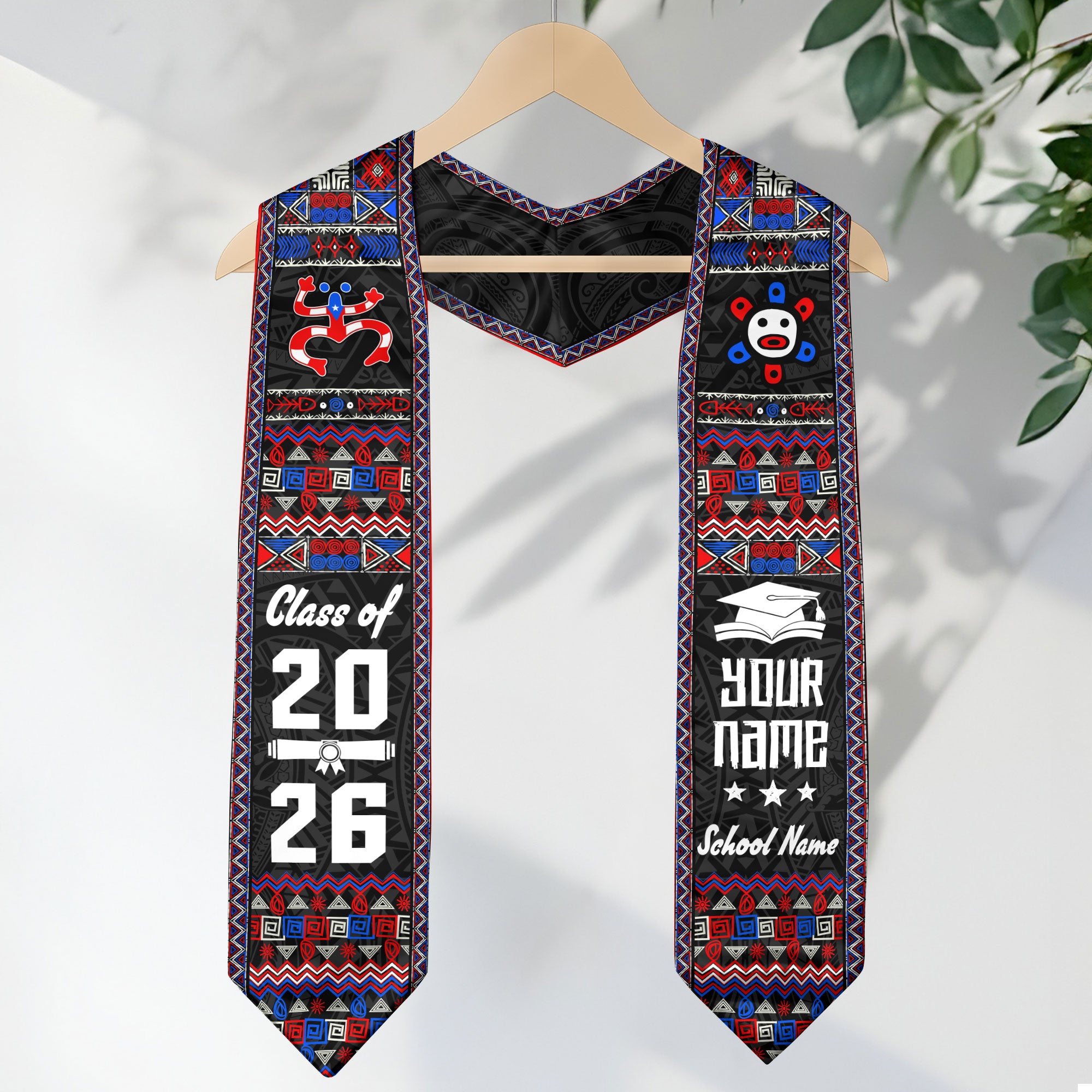 Puerto Rico Flag Graduation Stole 2026, Puerto Rican Sash, Signature Personalized Style