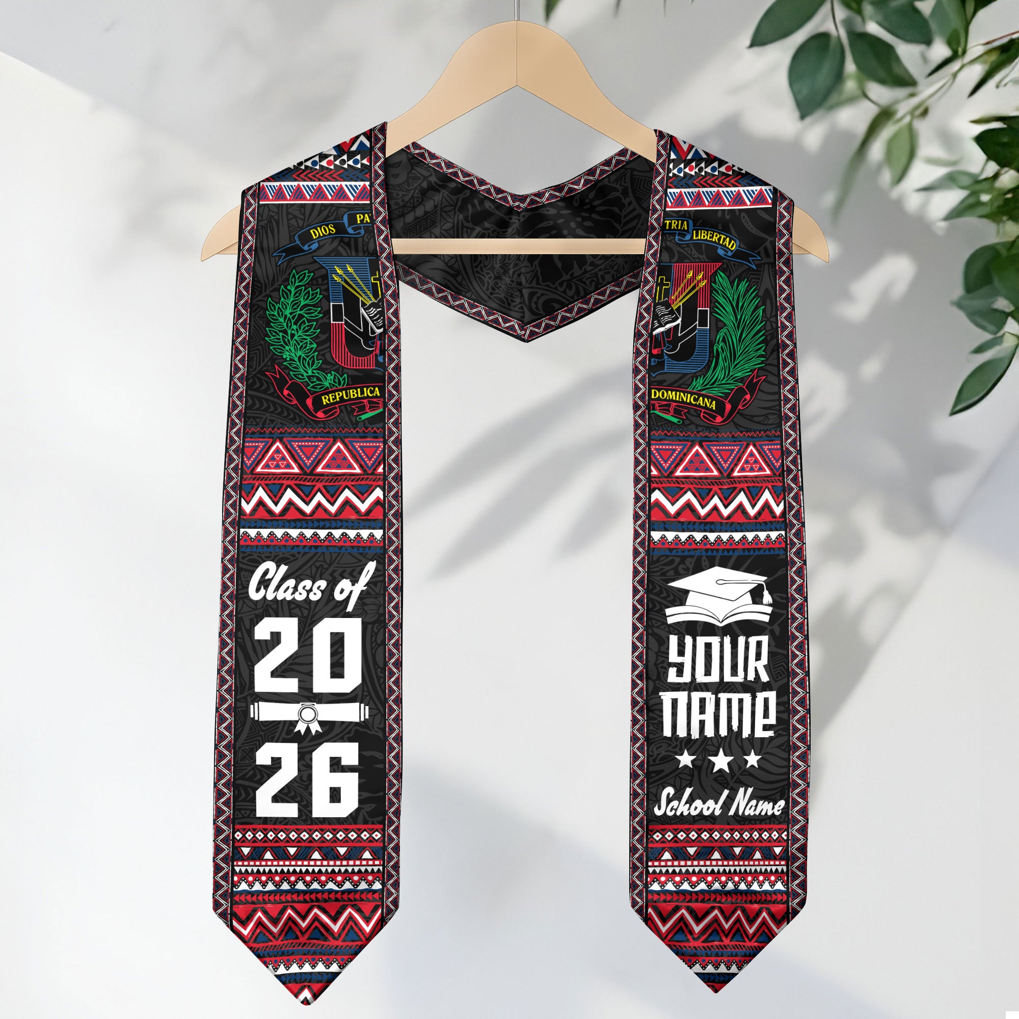 Dominican Republic Stole, Graduation Sash 2026, Dominican Flag Graduation Stole