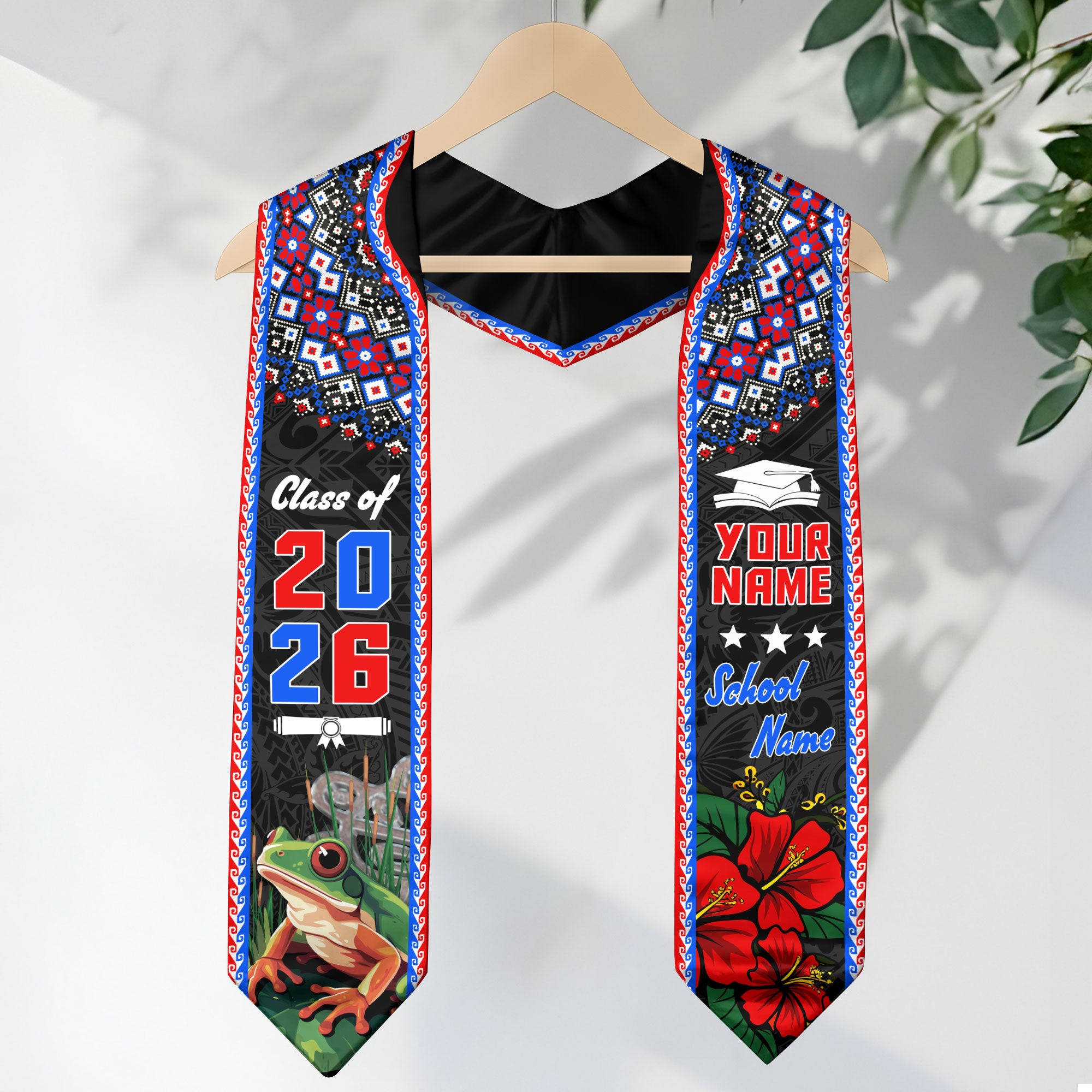 Puerto Rican Graduation Sash 2026, Puerto Rico Flag Stole, Custom Name Detail Option