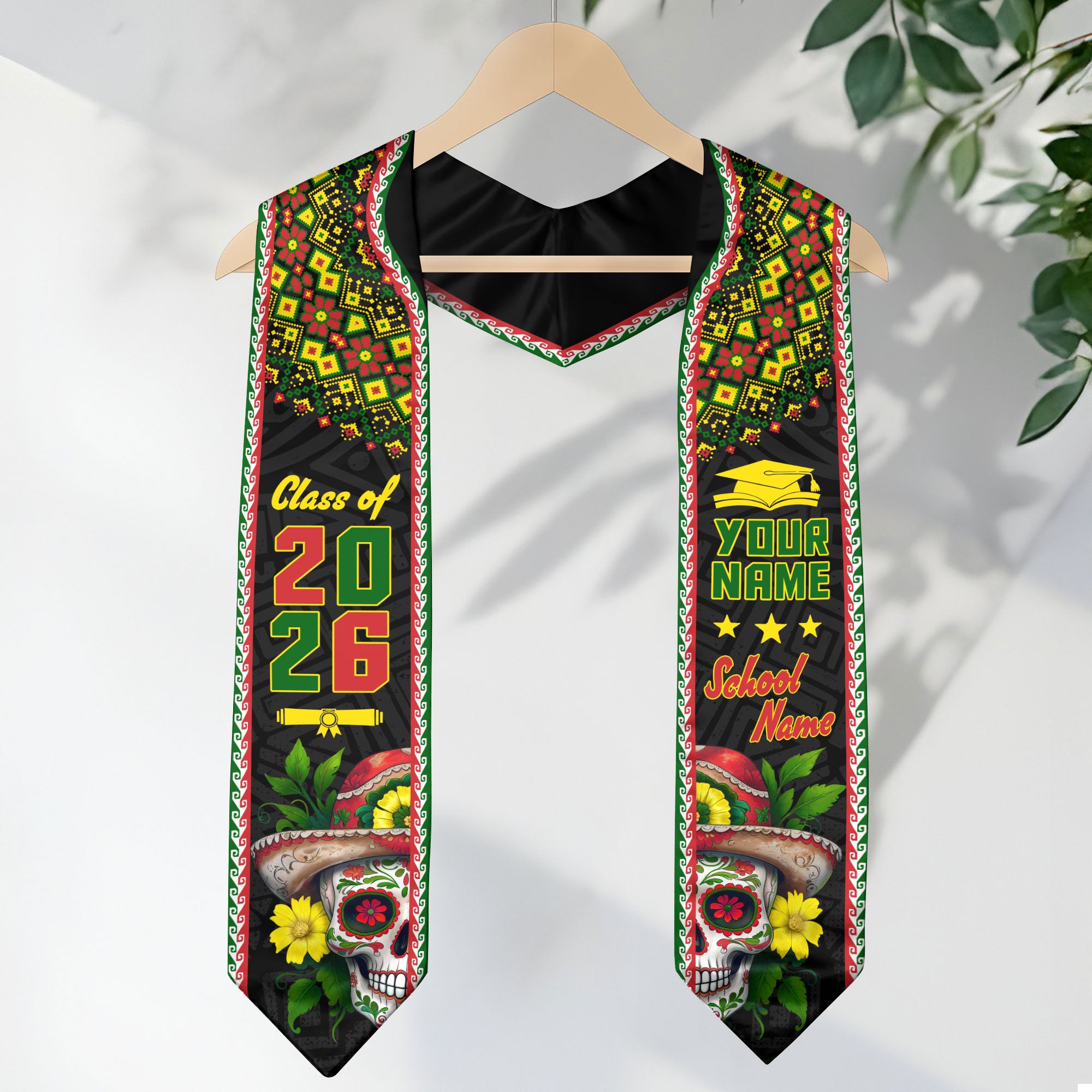 Mexico Flag Stole for Graduation 2026, Mexican Graduation Sash, Personal Detail Option
