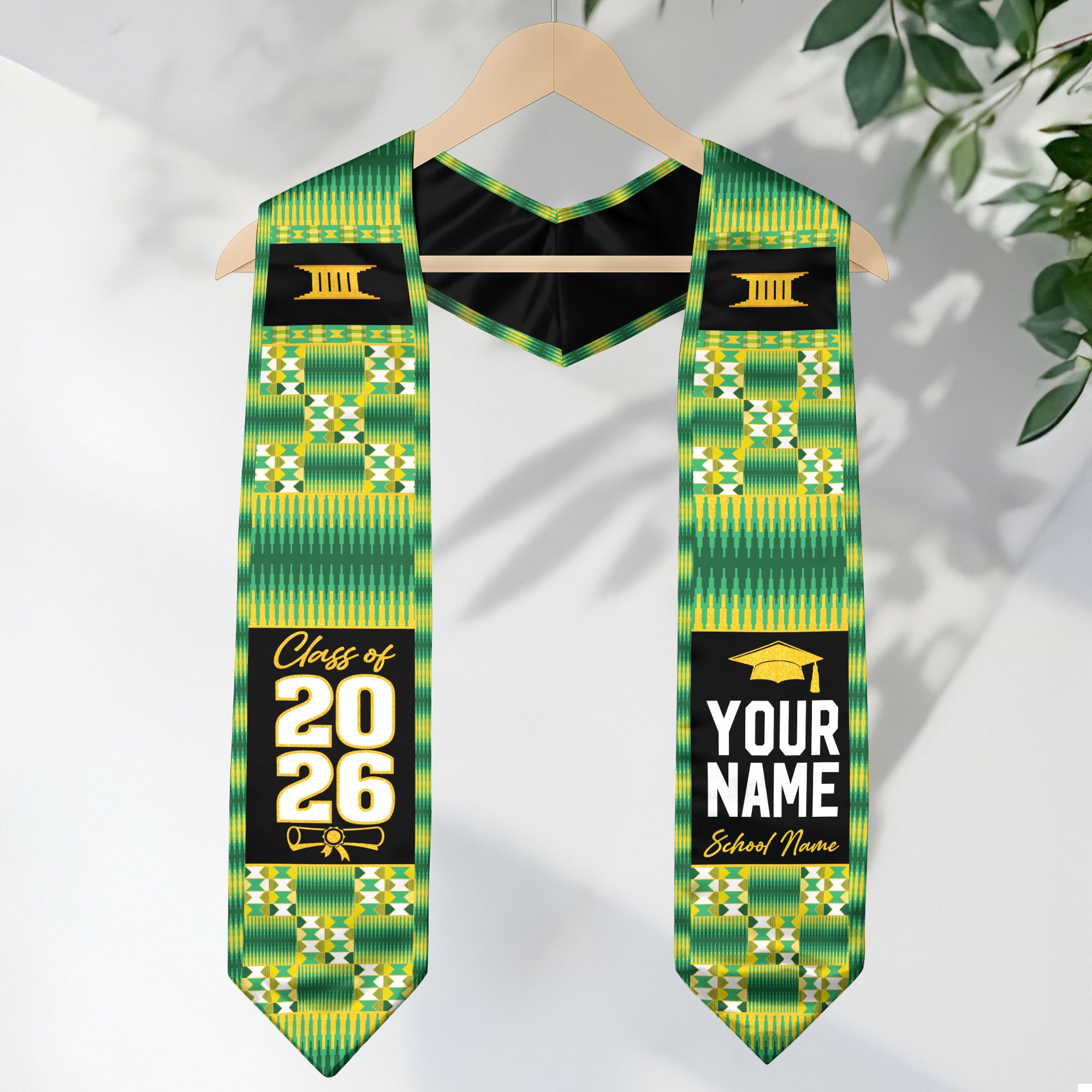Africa Graduation Sash 2026, African Flag Graduation Stole, Personalized Finish for Grads