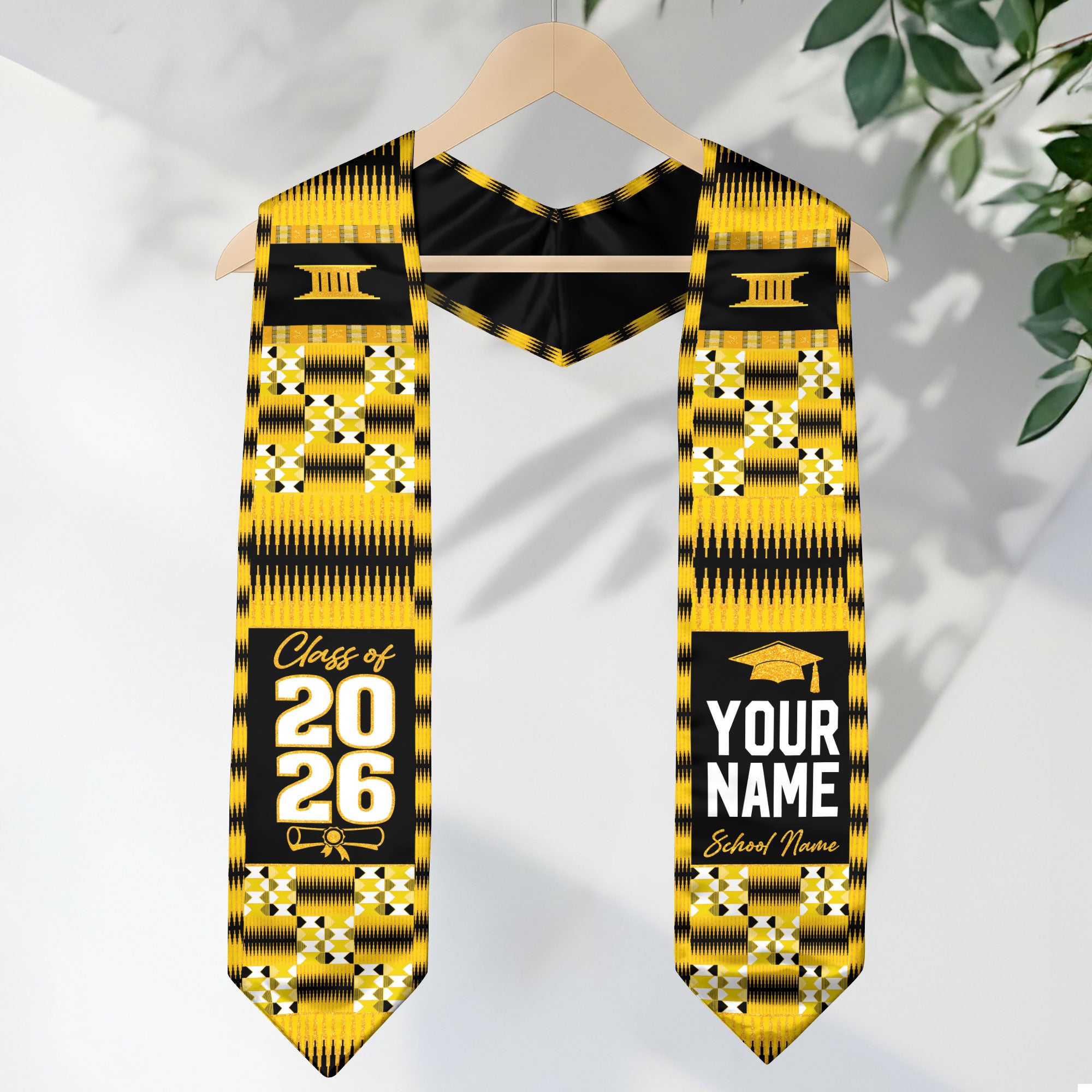 Africa Graduation Stole 2026, African Flag Sash, Graduation Stole with Custom Accent