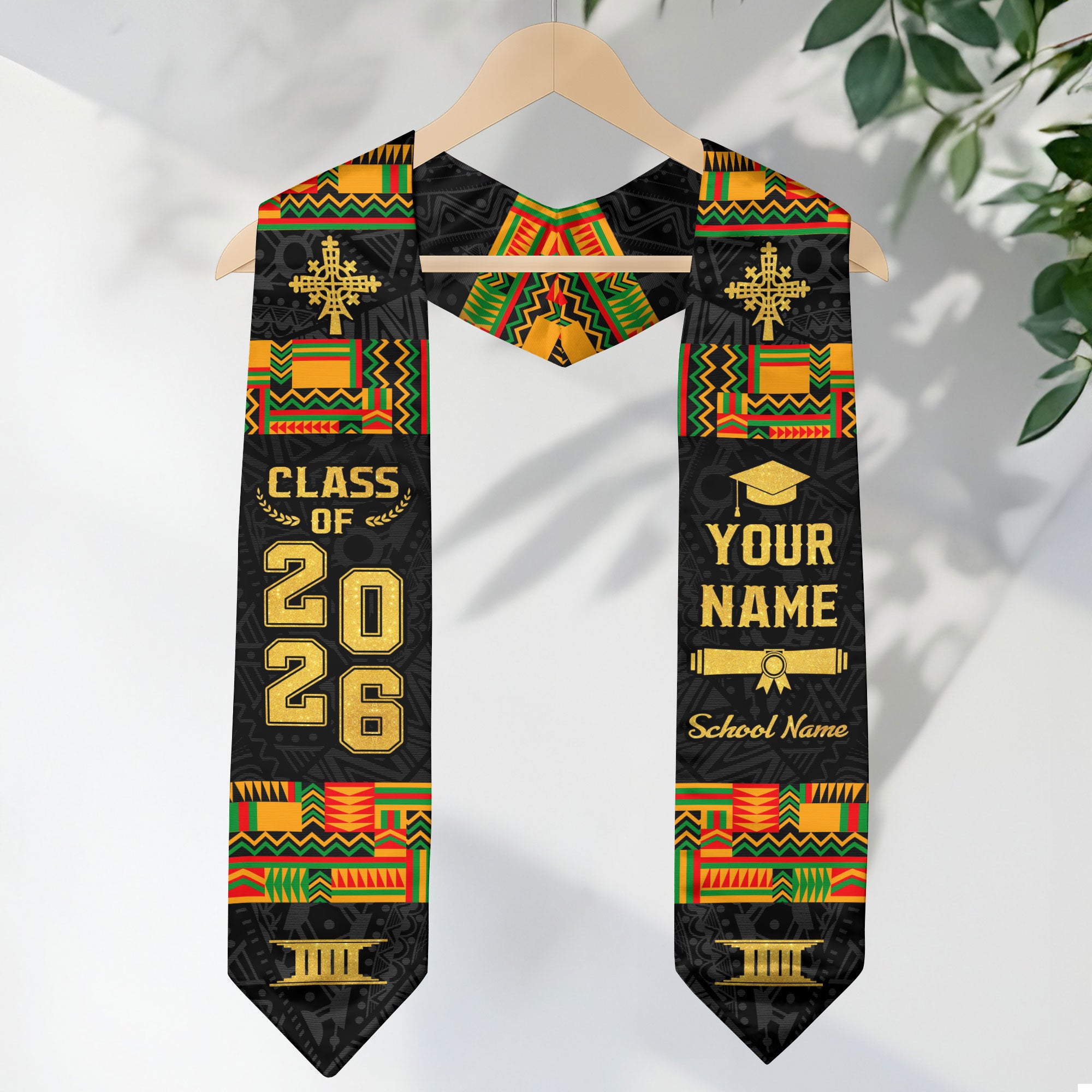 African Graduation Sash 2026, African American Flag Graduation Sash, African Stole