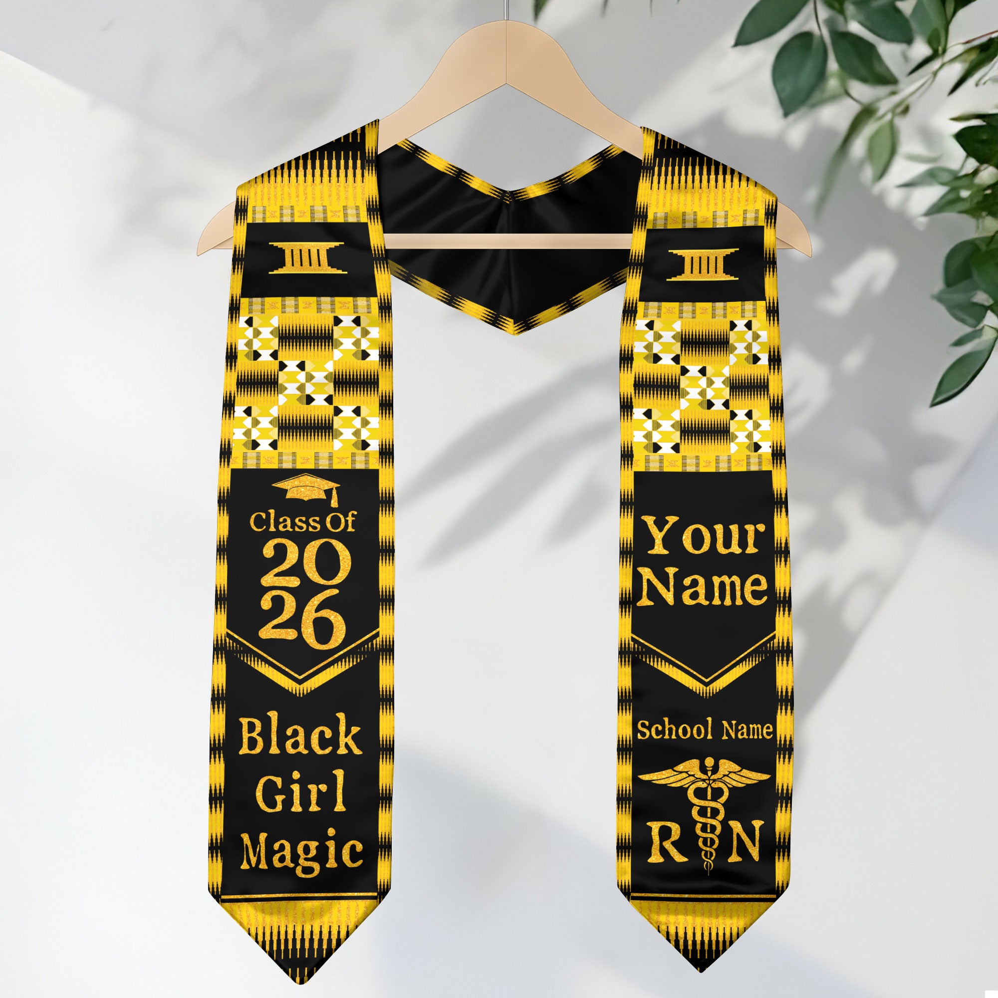 Customized African Nursing Graduation Stole, Professional RN BSN Sash 2026
