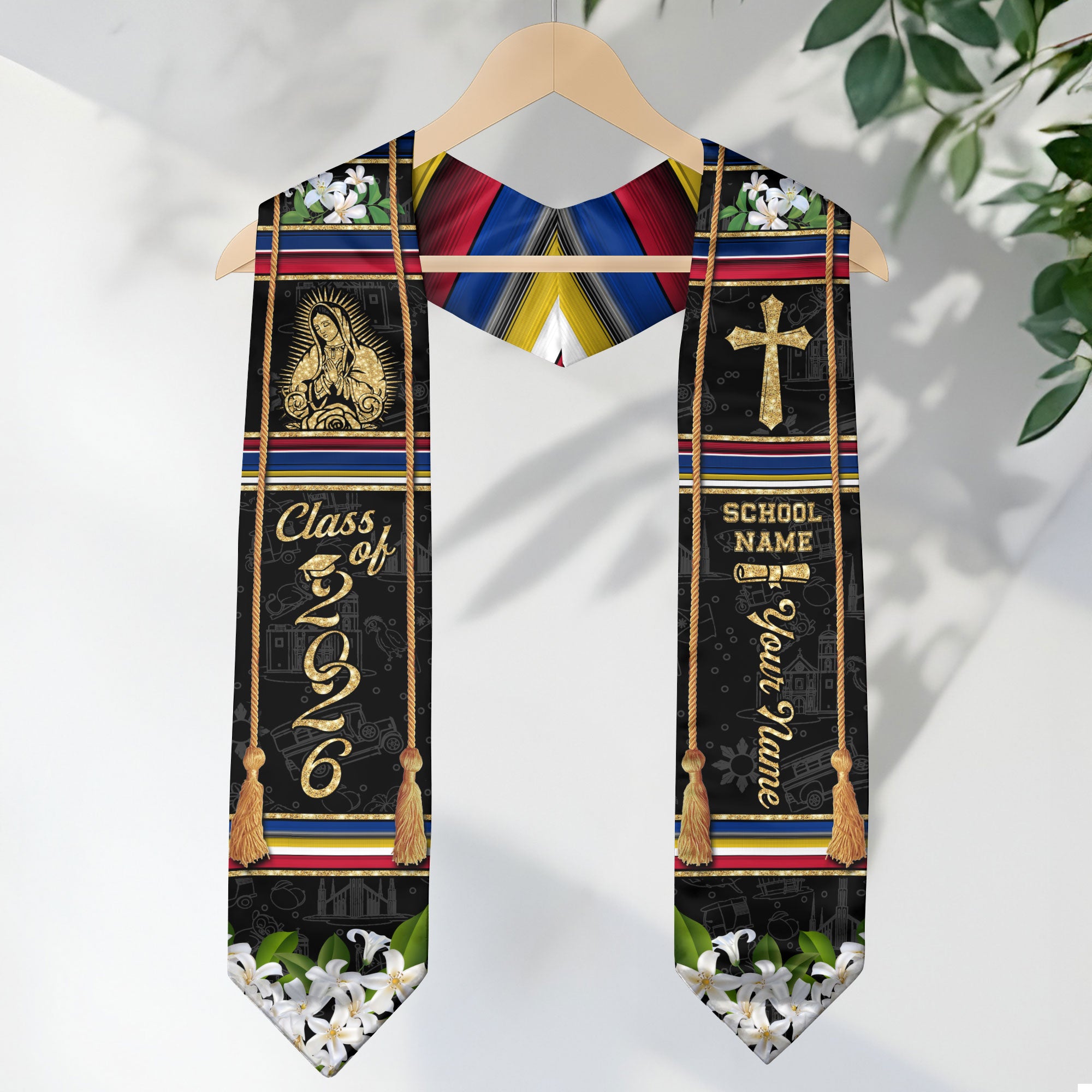 Philippines Graduation Stole 2026, Filipino Flag Sash, Signature Finish for Class of 2026