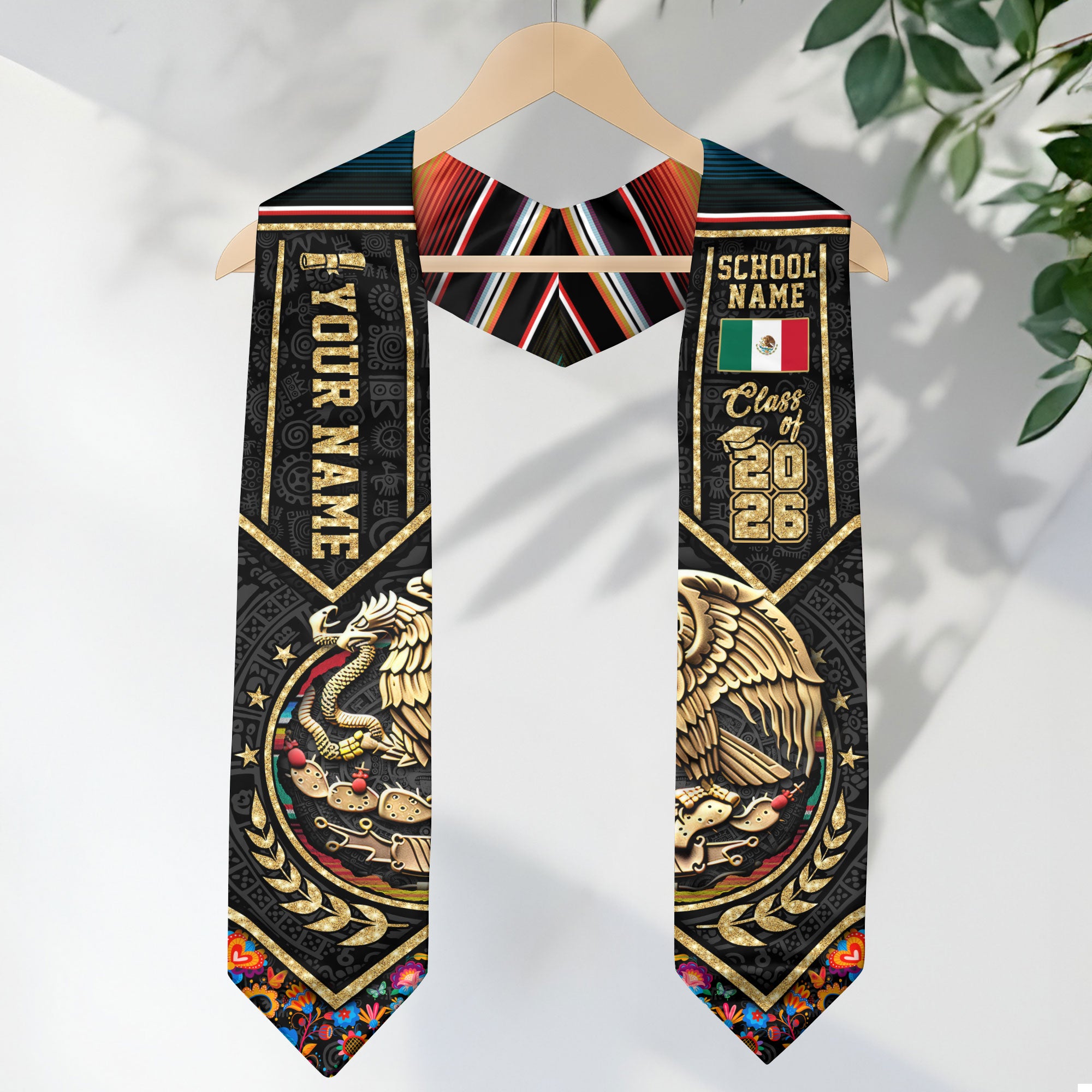 Mexican Graduation Sash 2026, Mexico Graduation Stole, Mexican American Flag