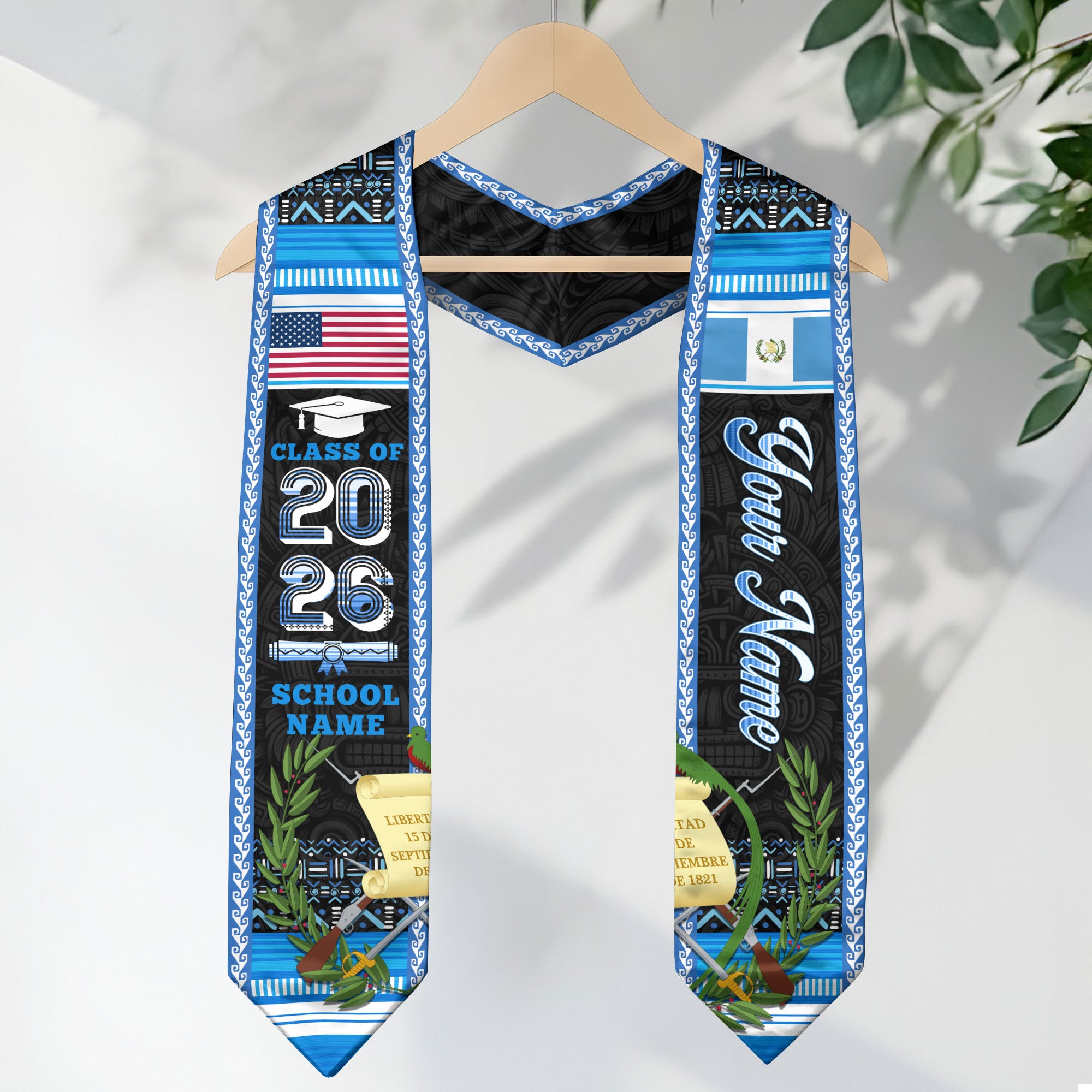 Guatemala Graduation Stole 2026, Guatemalan Flag Sash, Bespoke Touch for Class of 2026