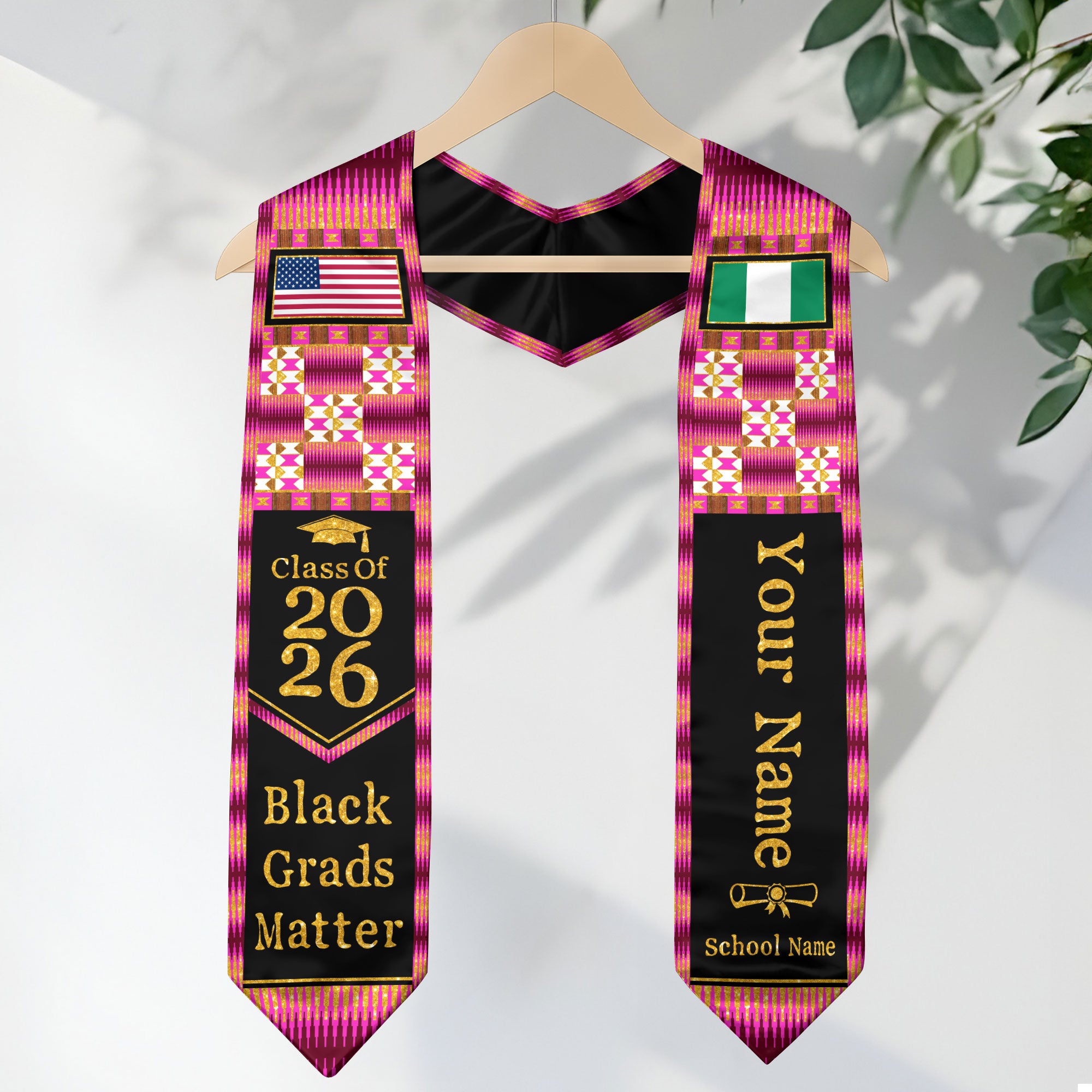 Customized Nigeria Graduation Stole Showcasing Traditional Flag Colors, Graduation Sash for 2026