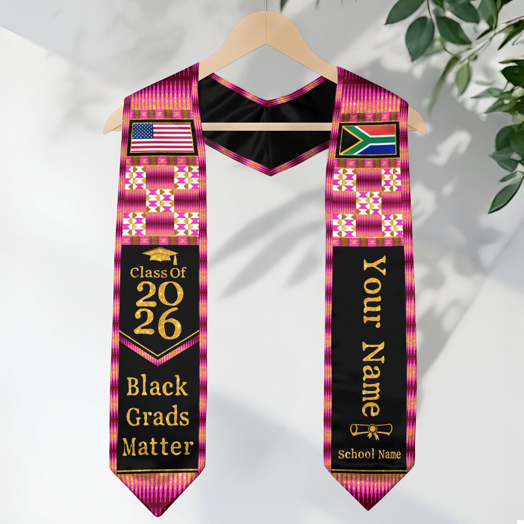 Customized South African Graduation Stole Showcasing National Flag Colors, Graduation Sash 2026