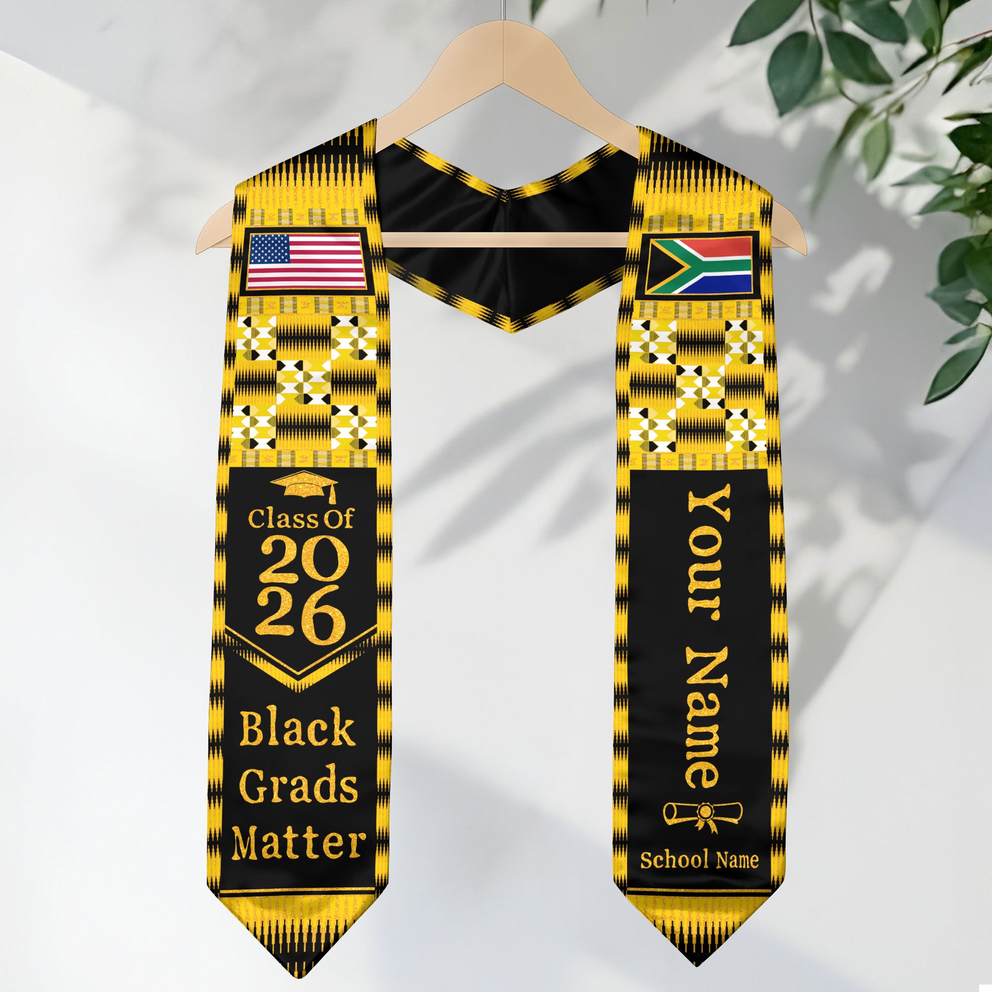 Customized South Africa Graduation Stole Highlighting Flag Identity Design, Graduation Sash for 2026