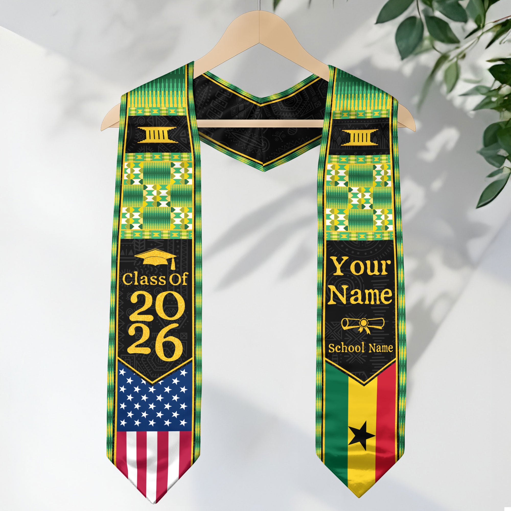 Customized Graduation Stole Ghana with National Flag Inspired Style, Graduation Sash 2026