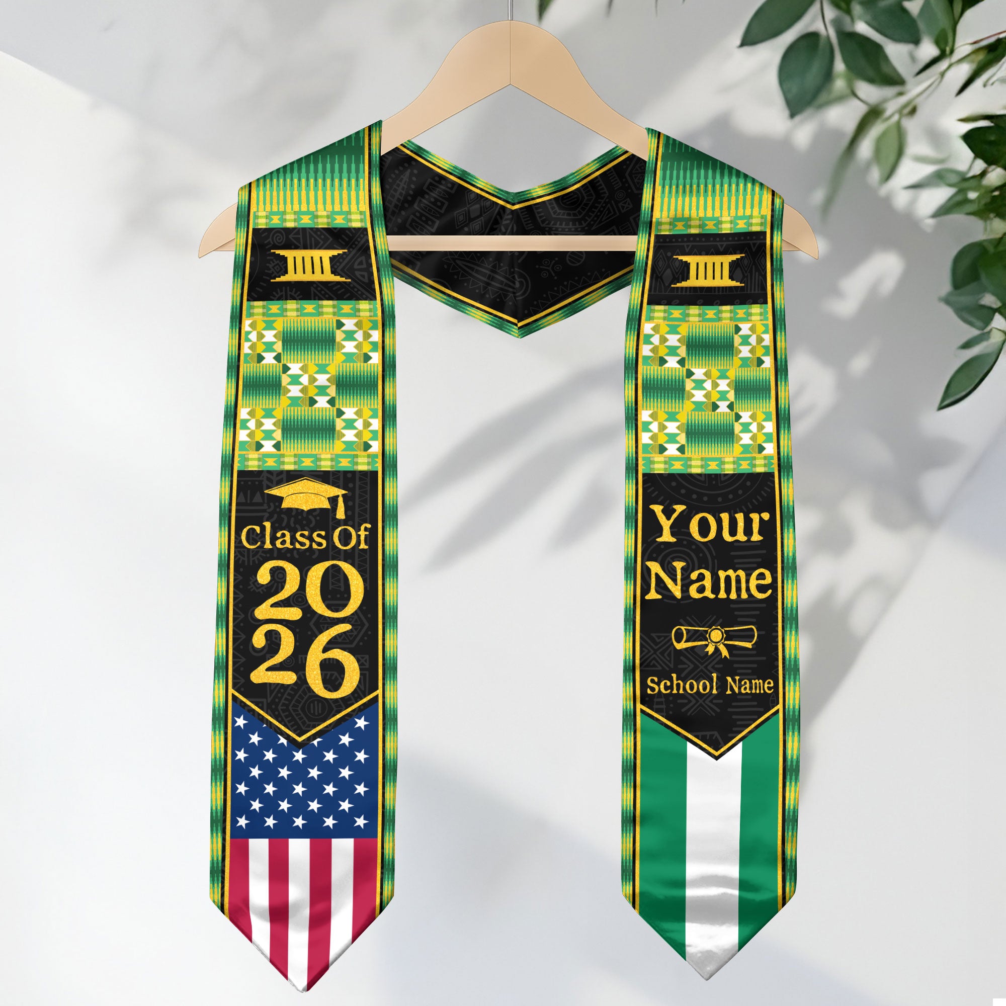 Customized Nigerian Graduation Stole with National Flag Inspired Style, Graduation Sash 2026