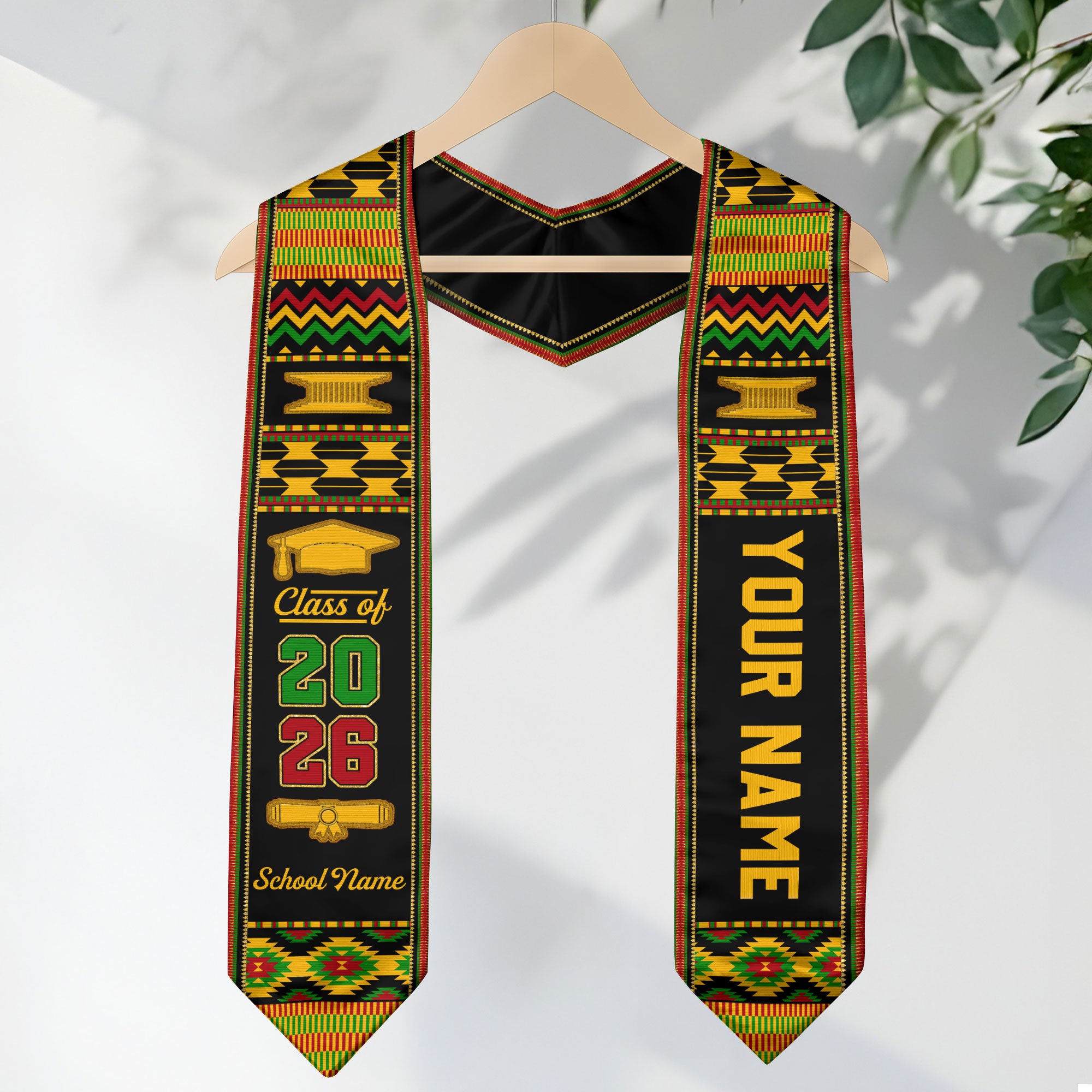 Africa Graduation Stole 2026, African Flag Sash, Tailored Detail for Class of 2026 Grads