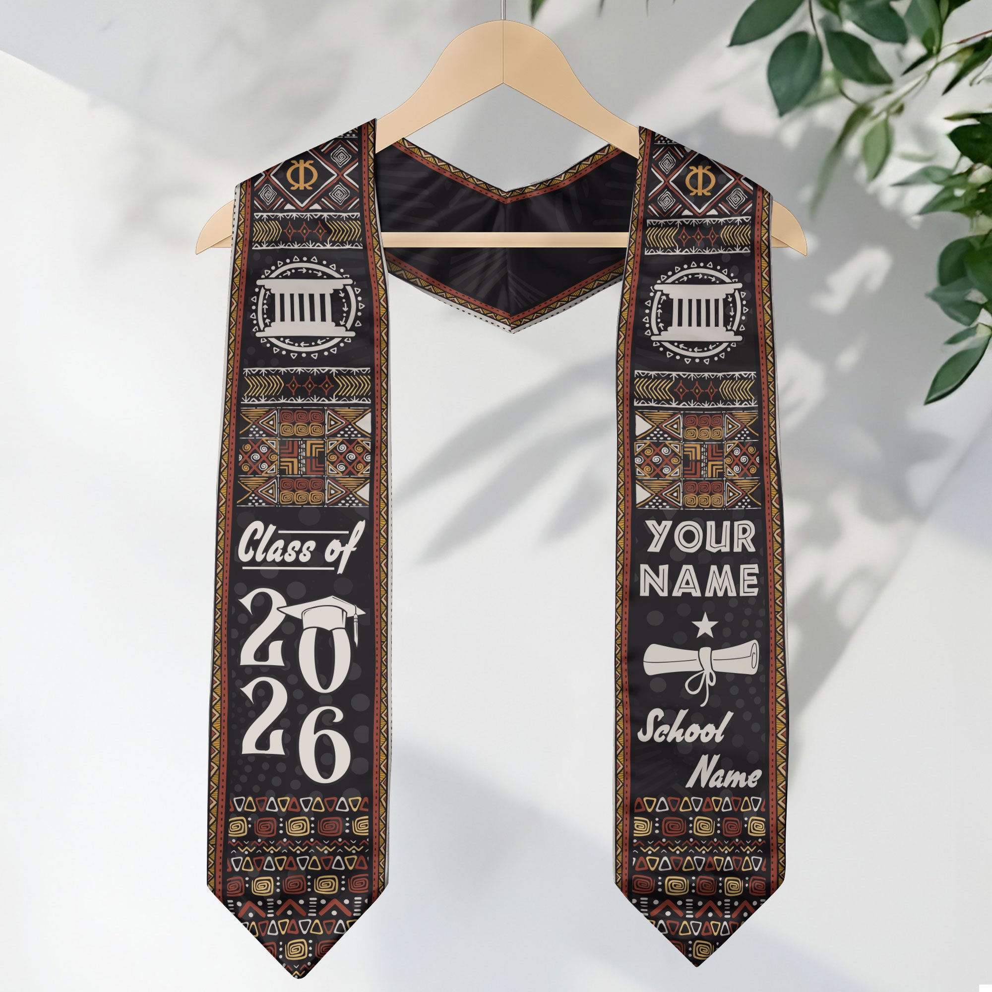 African Flag Graduation Sash 2026, Africa Stole, Signature Custom Finish for Graduates