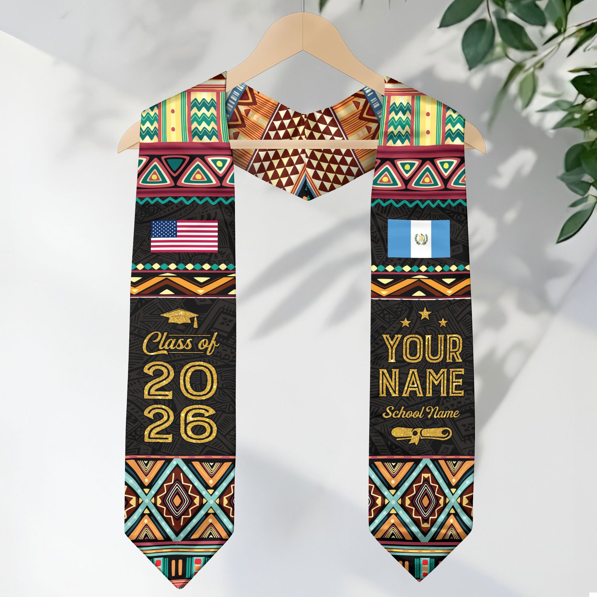 Guatemala Flag Graduation Stole 2026, Guatemalan Stole Sash, Custom Detail Choice 2026