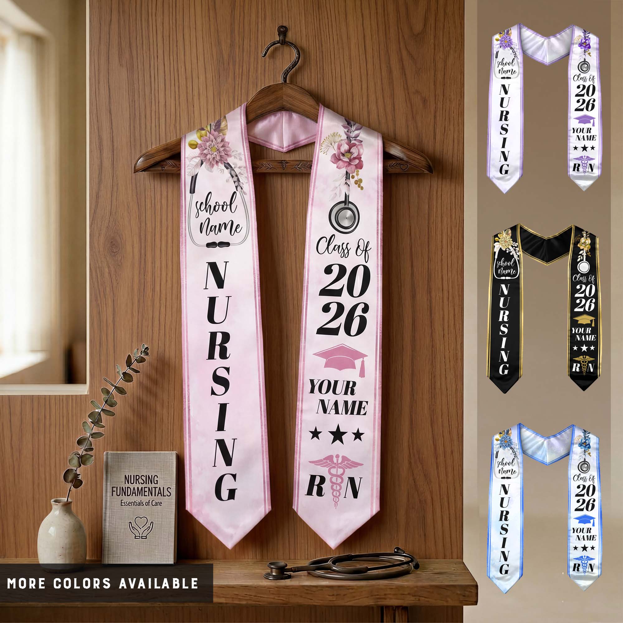 Custom Nursing Stole 2026 for Nurses, RN Graduation Sash, Keepsake for Class of 2026