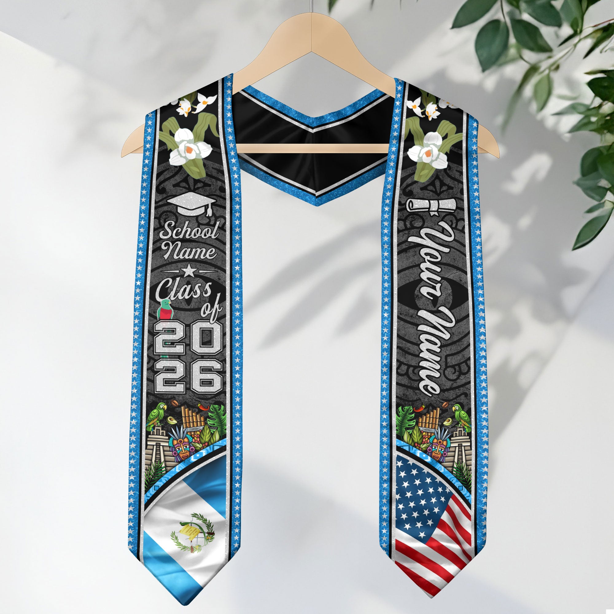 Guatemala Graduation Sash 2026, Guatemalan Flag Stole, Signature Finish for Graduates