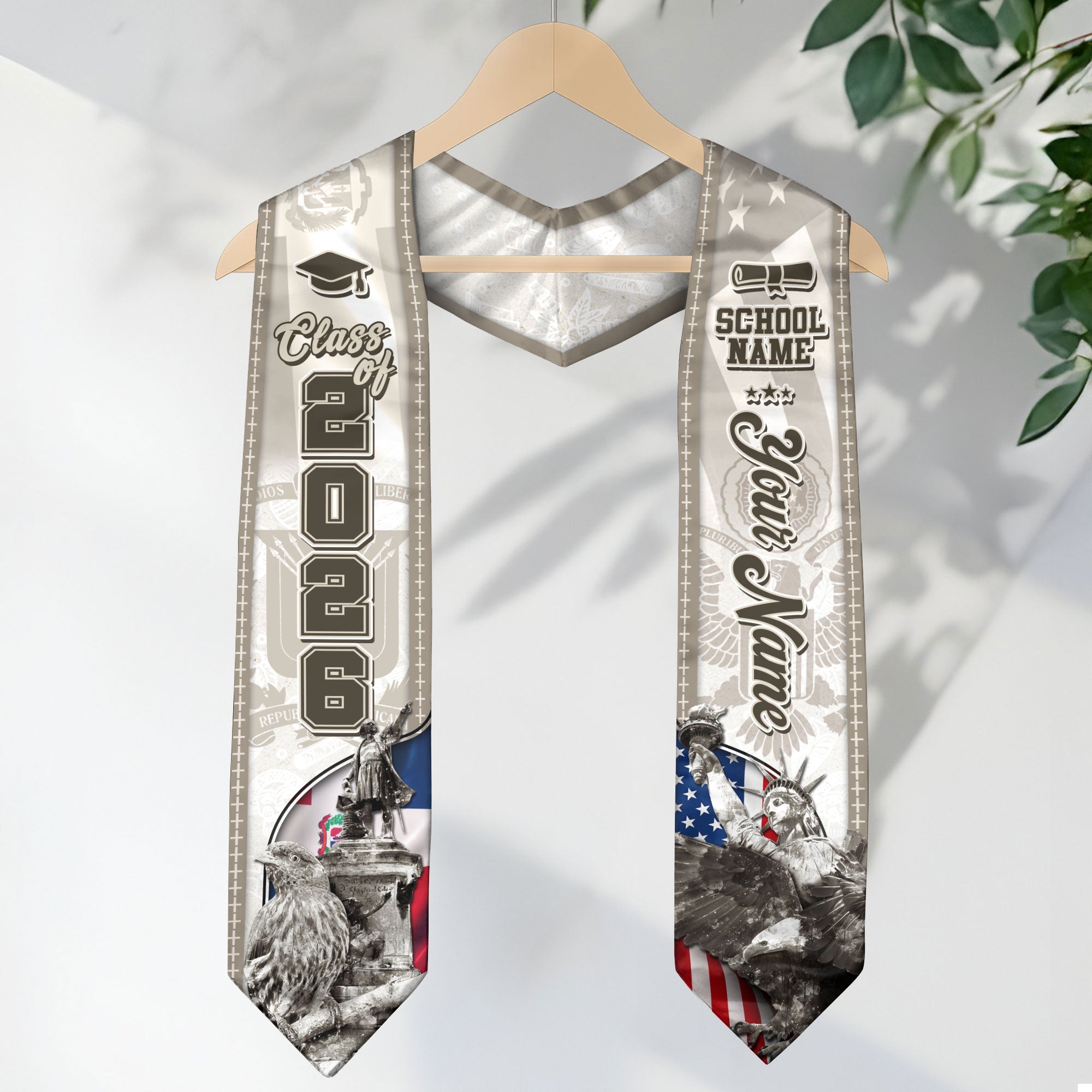Dominican Flag Graduation Stole 2026, Dominican Grad Sash, Signature Custom Finish