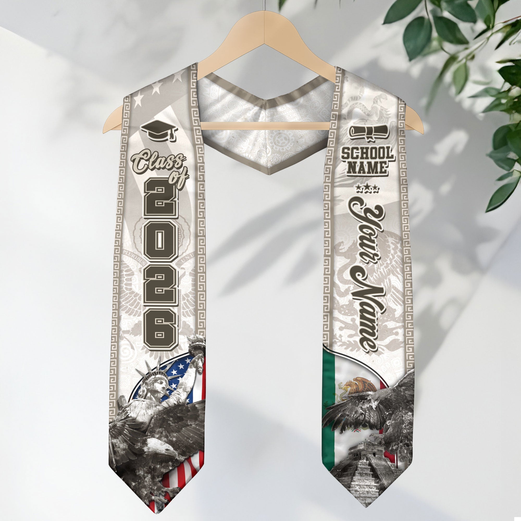 Mexican Graduation Sash 2026, Mexican Stole, Mexico Graduation Stole, Mexican American Flag