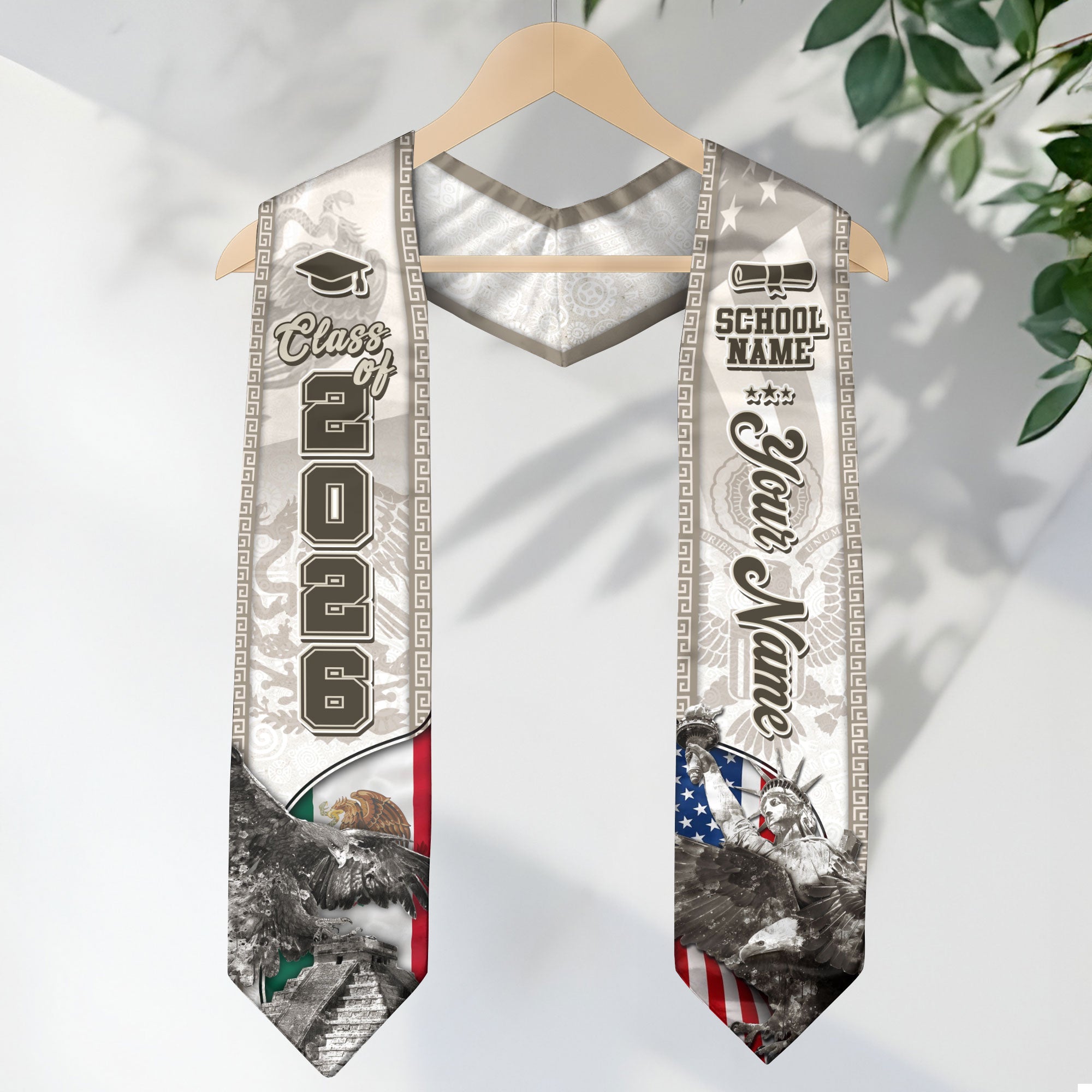 Mexican Graduation Sash 2026, Mexican Stole, Mexico Graduation Stole, Mexican American Flag