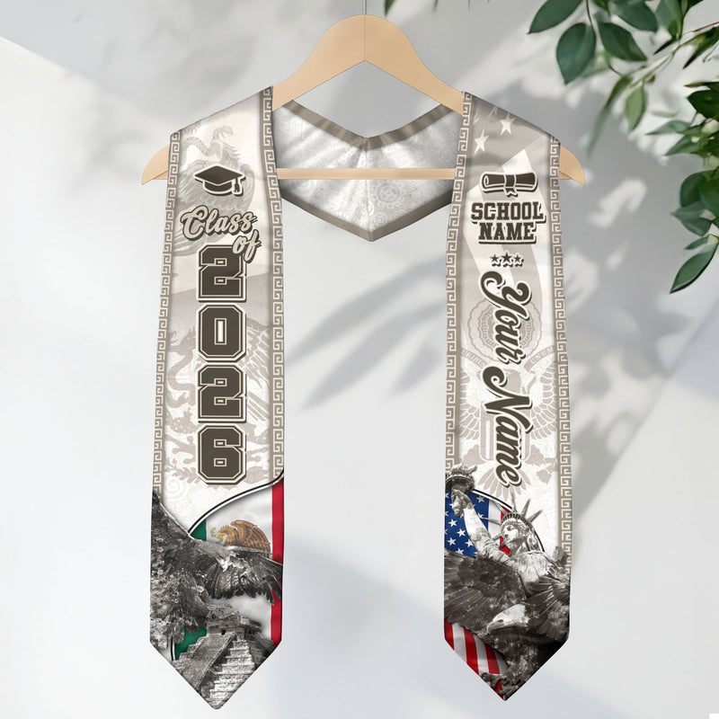 Mexican Graduation Sash 2026, Mexican Stole, Mexico Graduation Stole, Mexican American Flag