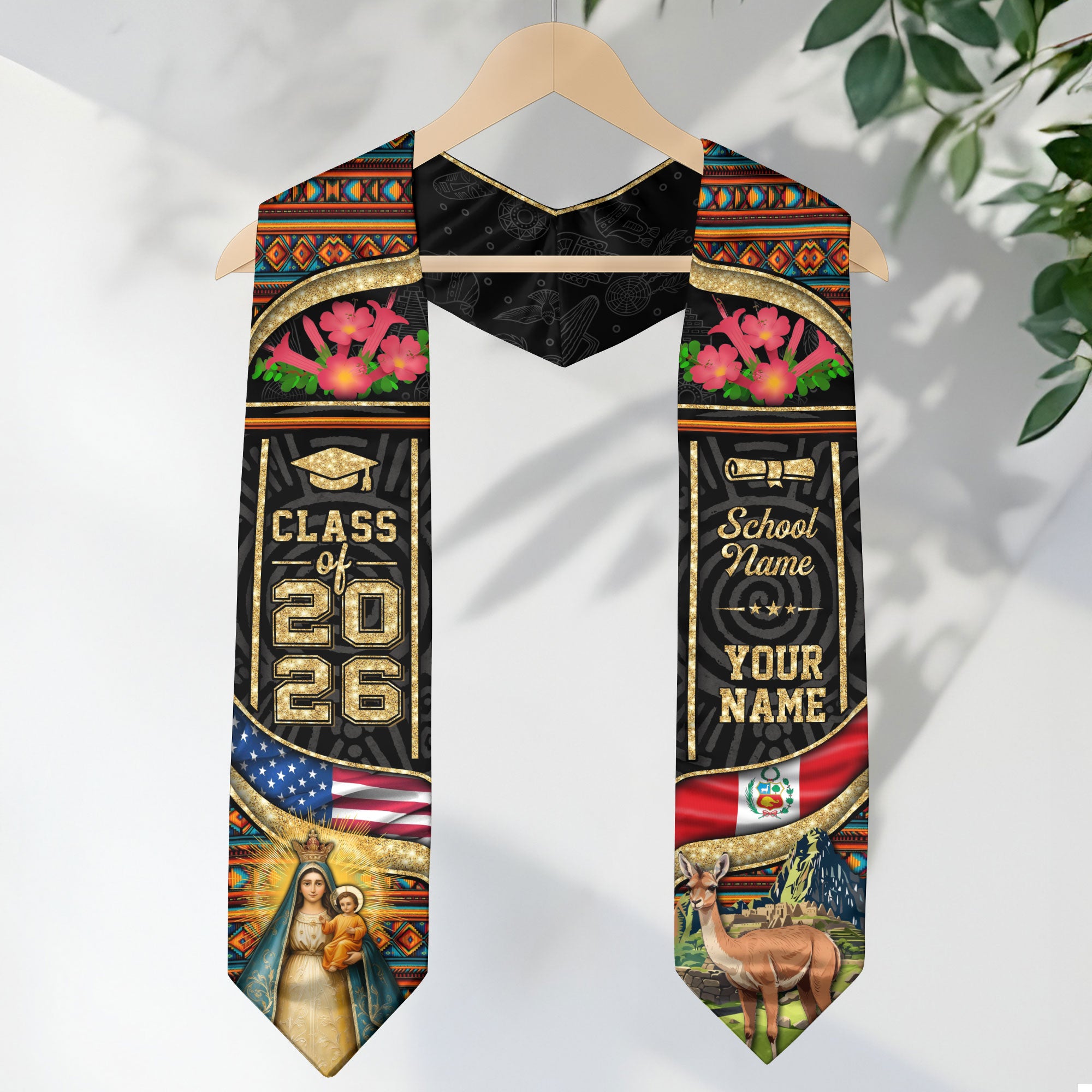 Class of 2026 Peru Graduation Stole, Peruvian Flag Sash Stole, Bespoke Touch 2026