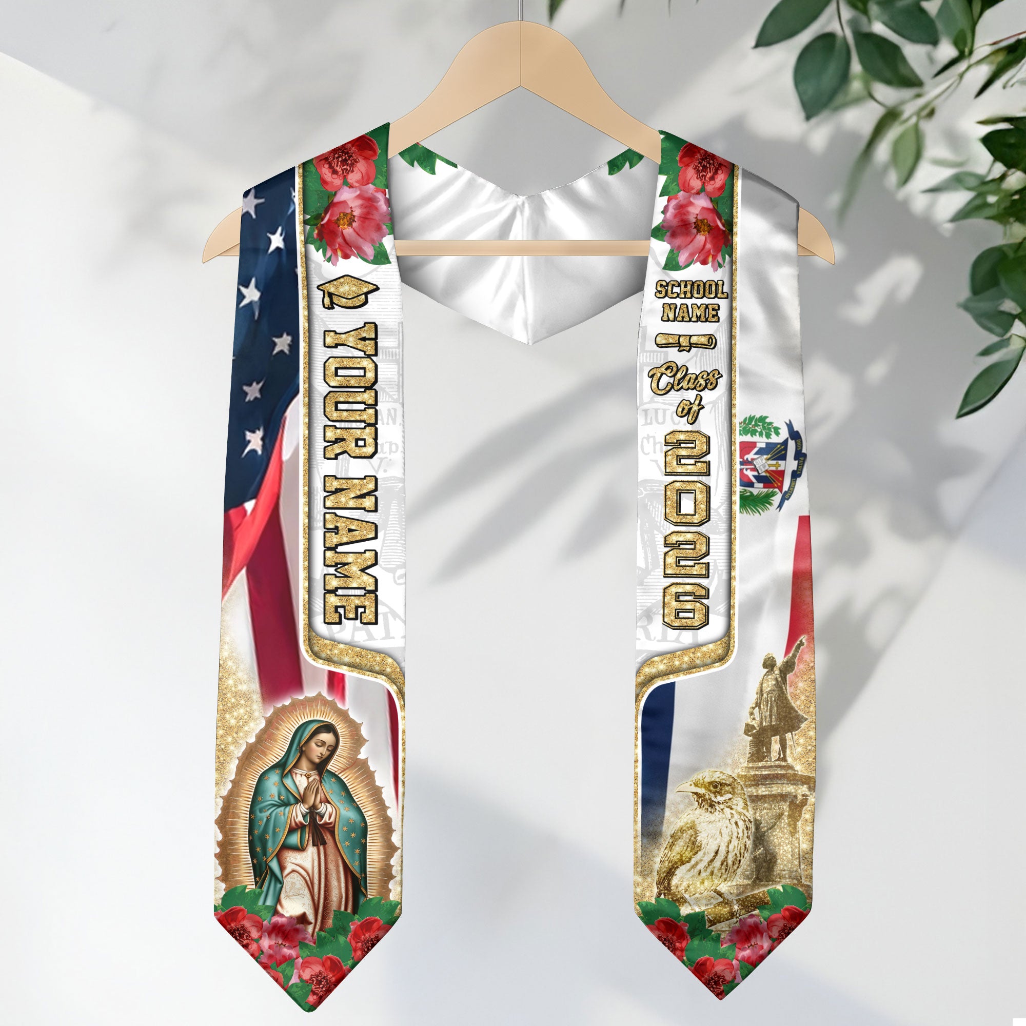 Dominican Graduation Sash 2026, Dominican Flag Stole, Tailor-Made Detail for Grads