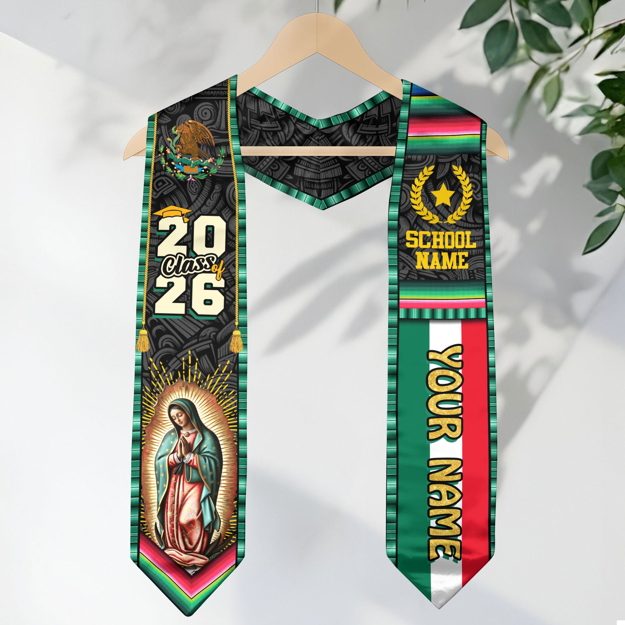 Mexico Graduation Stole 2026, Mexico Flag Sash, Bespoke Touch for Class of 2026 Graduates